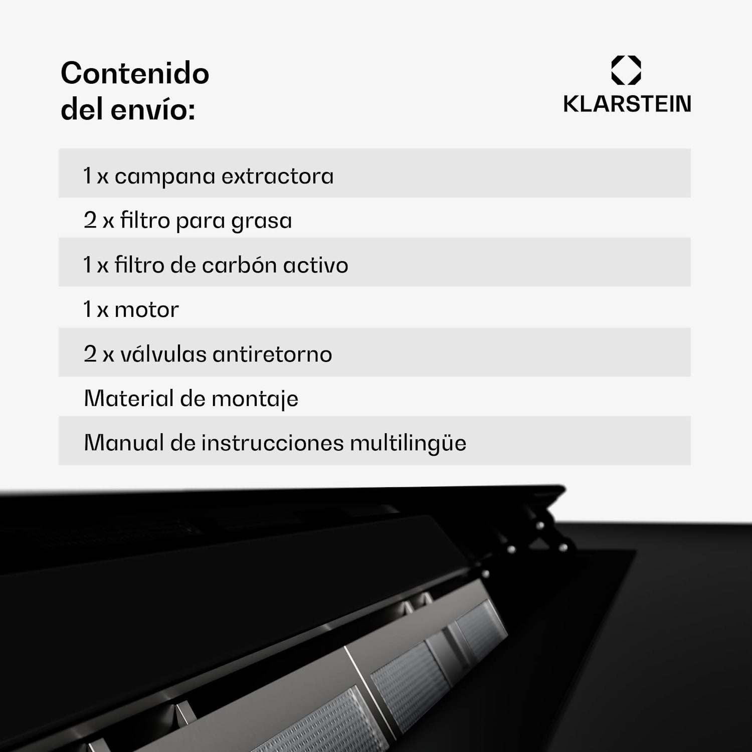 Extractor Brisa | retráctil | 710 m³/h | A+ | LED | 42dB | Extracción/recirculación 90 cm | Negro