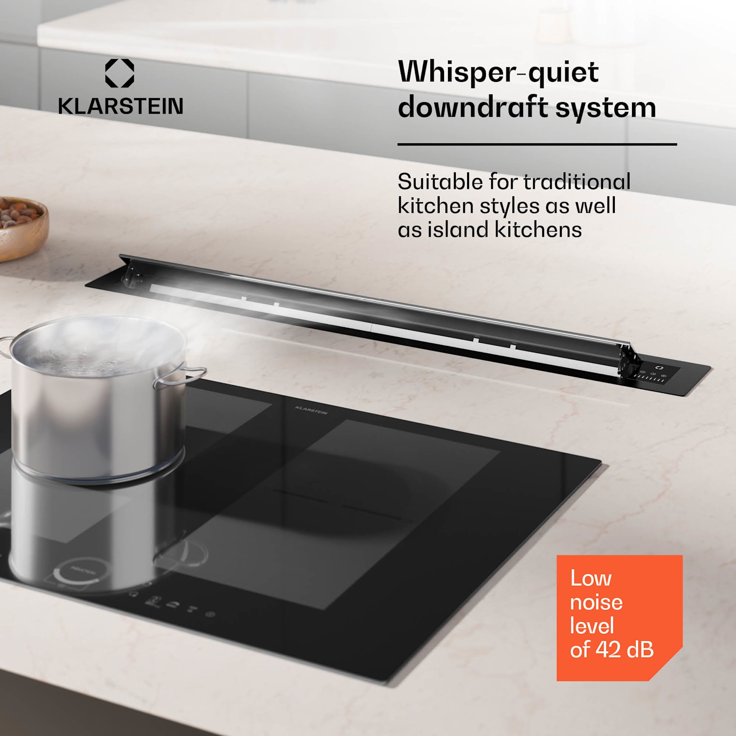 Brisa liesituuletin | laskettava | 710 m³/h | A+ | LED | 42 dB | ilmanpoisto-/kiertoilmakäyttö 90 cm | Musta