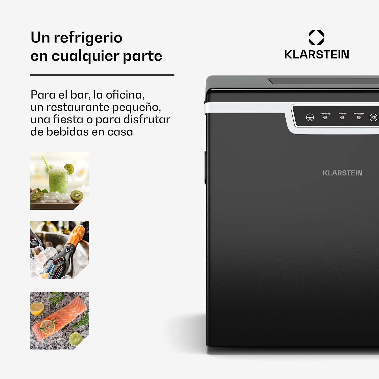 Icefestival Bullet fabricador industrial de cubitos de hielo 400W 3 litros 20kg/24h bala | Negro