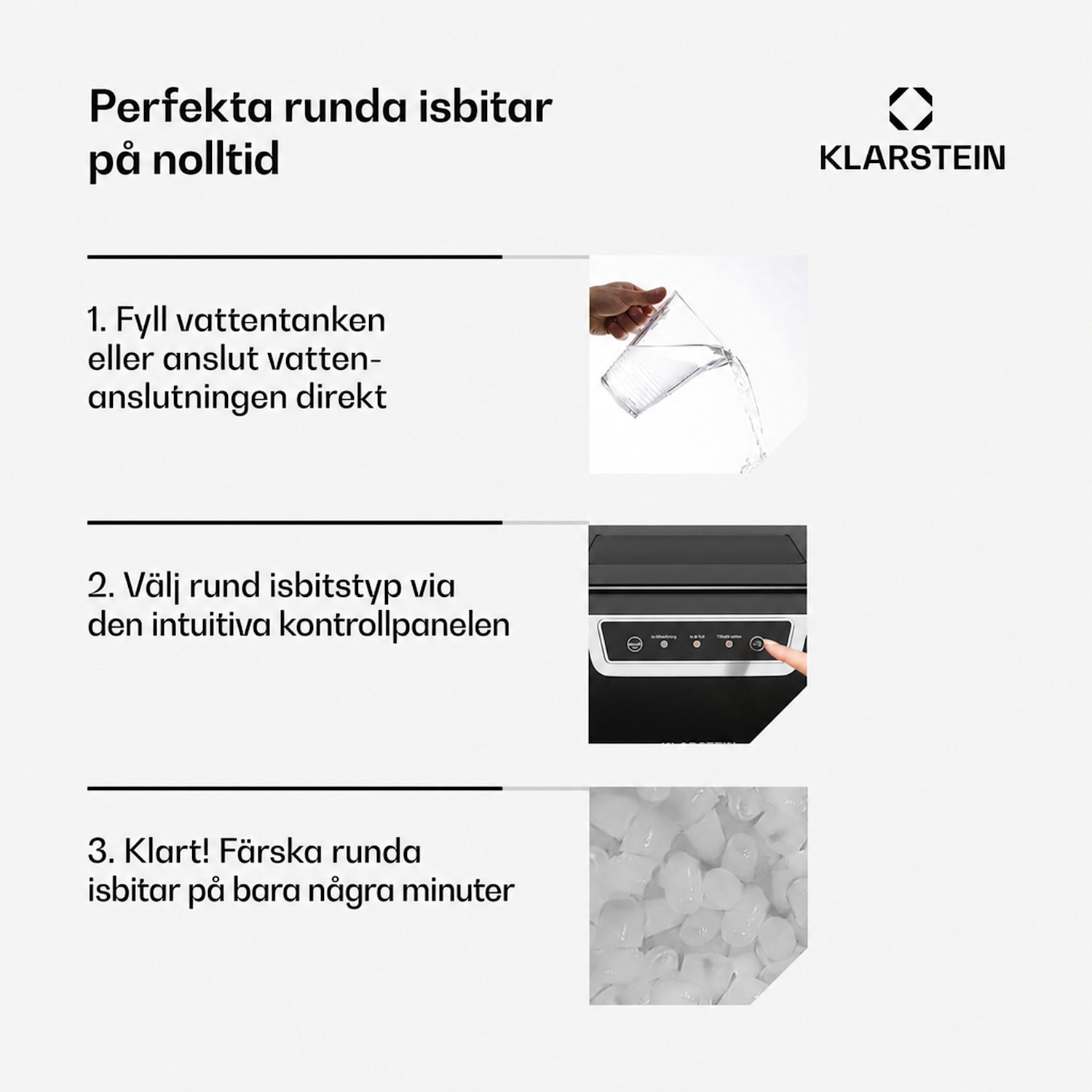 Icefestival Bullet ismaskin industri-ismaskin 400W 3 liter 20kg/24h kula | Svart
