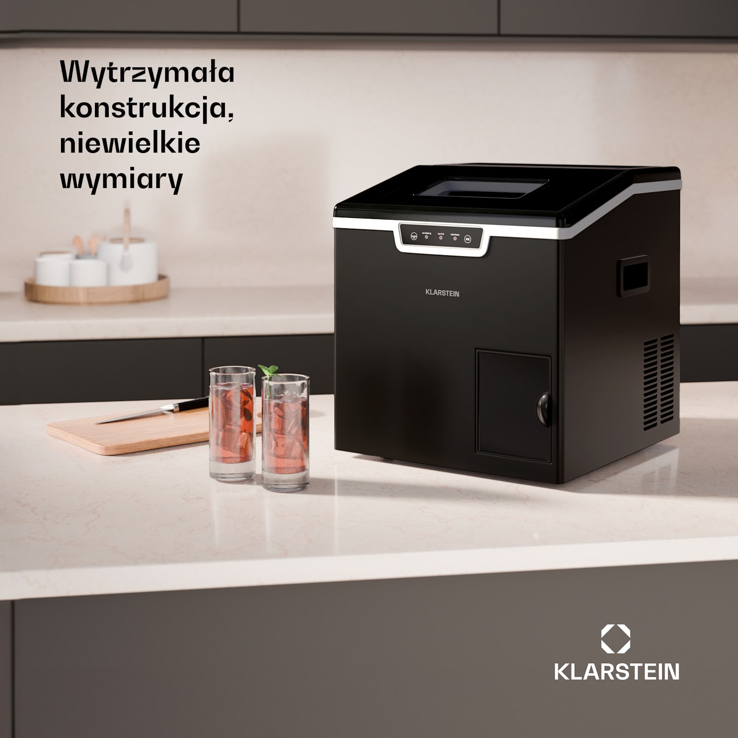 Icefestival Cube profesjonalna kostkarka do lodu, 400 W, 1,8 l, 20 kg/24 h kostki lodu | Czarny