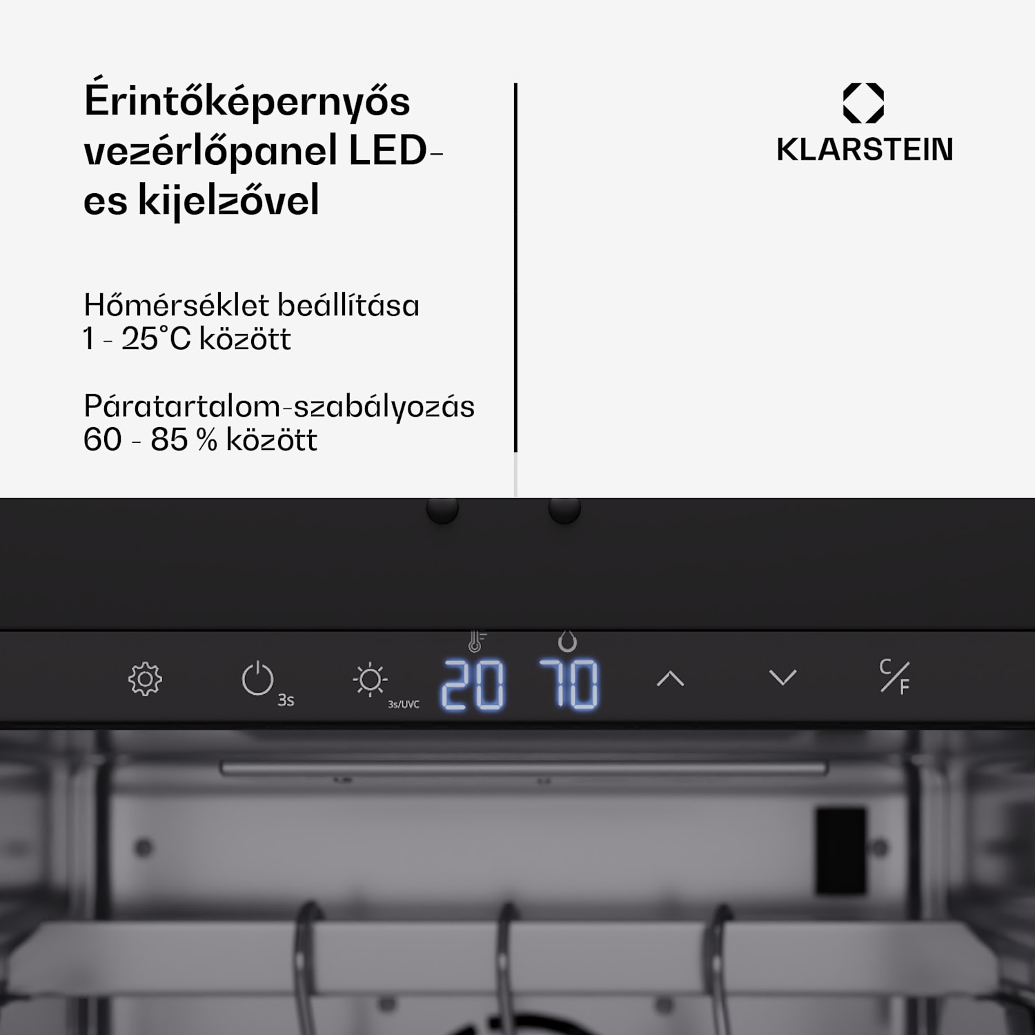 Steakhouse húsérlelő szekrény, 88 L, antibakteriális, LED, érintésvezérlés, páratartalom szabályozása 88 Ltr | Rozsdamentes acél