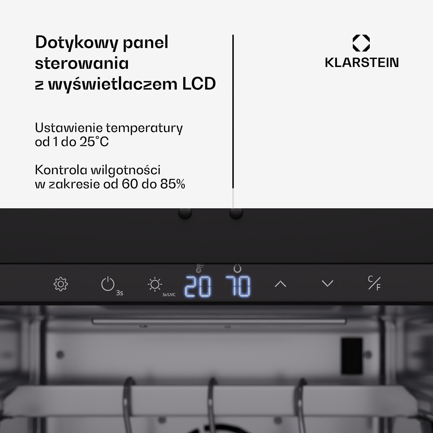 Steakhouse szafa do sezonowania mięsa, 88 L, antybakteryjna, LED, sterowanie dotykowe, regulacja wilgotności 88 Ltr | Stal nierdzewna