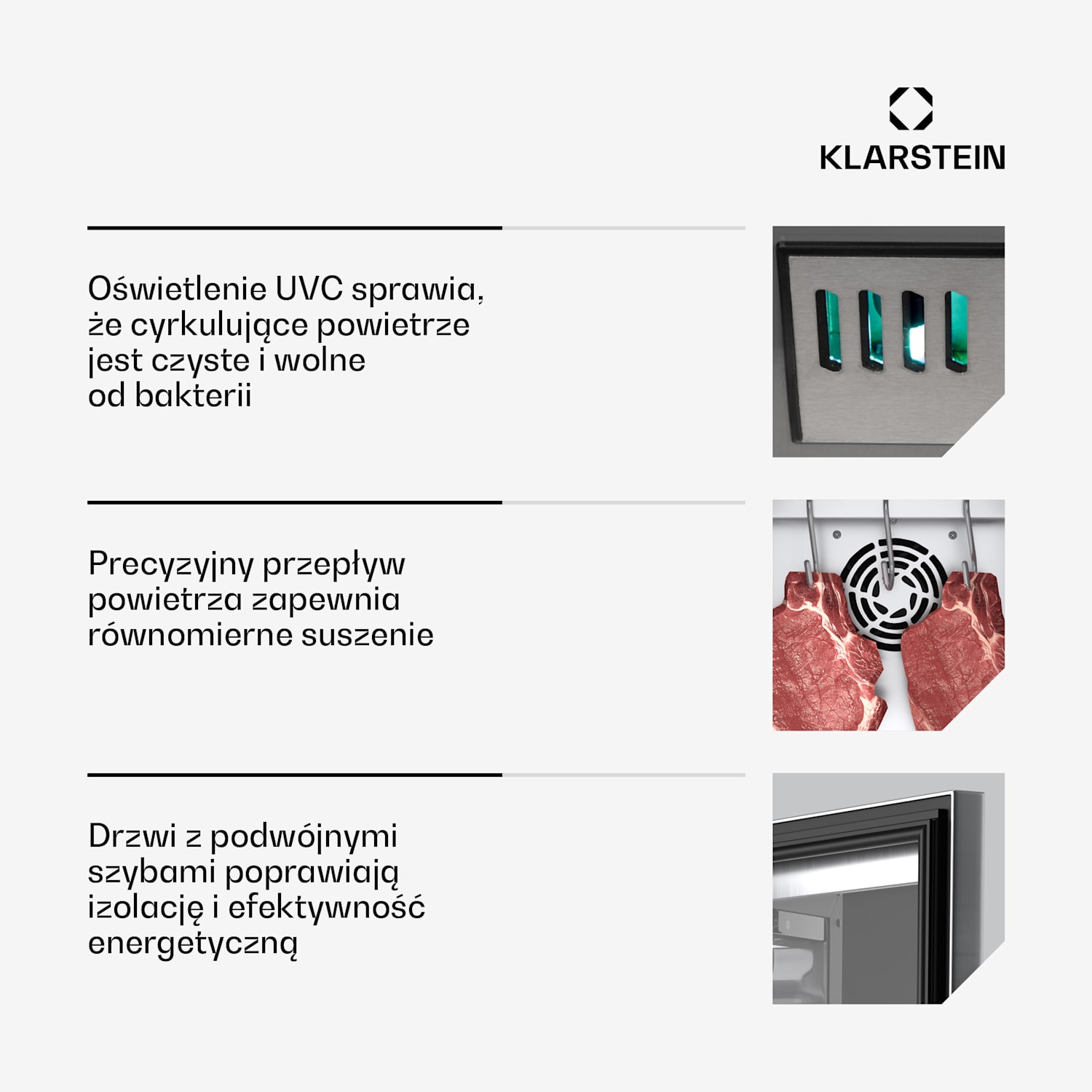Steakhouse szafa do sezonowania mięsa, 88 L, antybakteryjna, LED, sterowanie dotykowe, regulacja wilgotności 88 Ltr | Stal nierdzewna