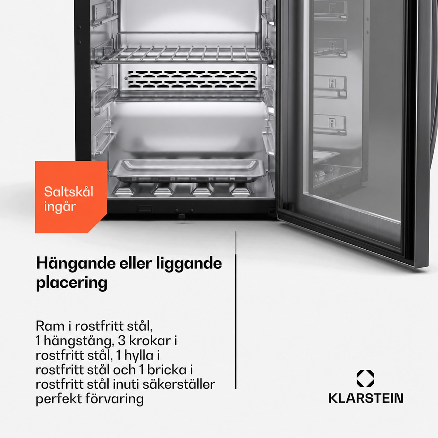 Steakhouse mörningsskåp | 88 l | antibakteriellt | LED | touchstyrning | justering av luftfuktighet 88 L | Rostfritt Stål