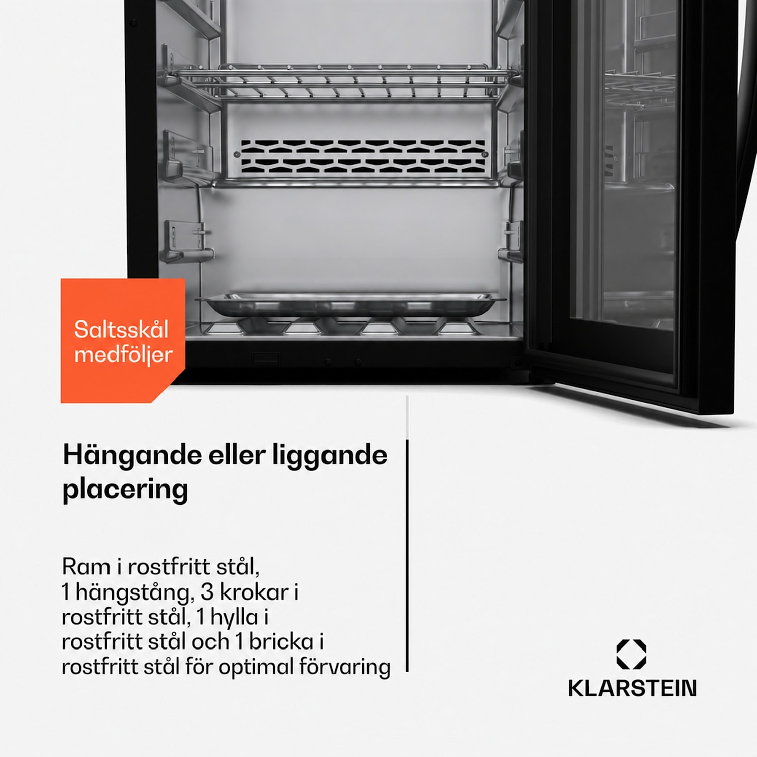 Steakhouse mognadsskåp | 88 L | antibakteriell | LED | Touch-kontroll | luftfuktighetskontroll 88 L | Svart