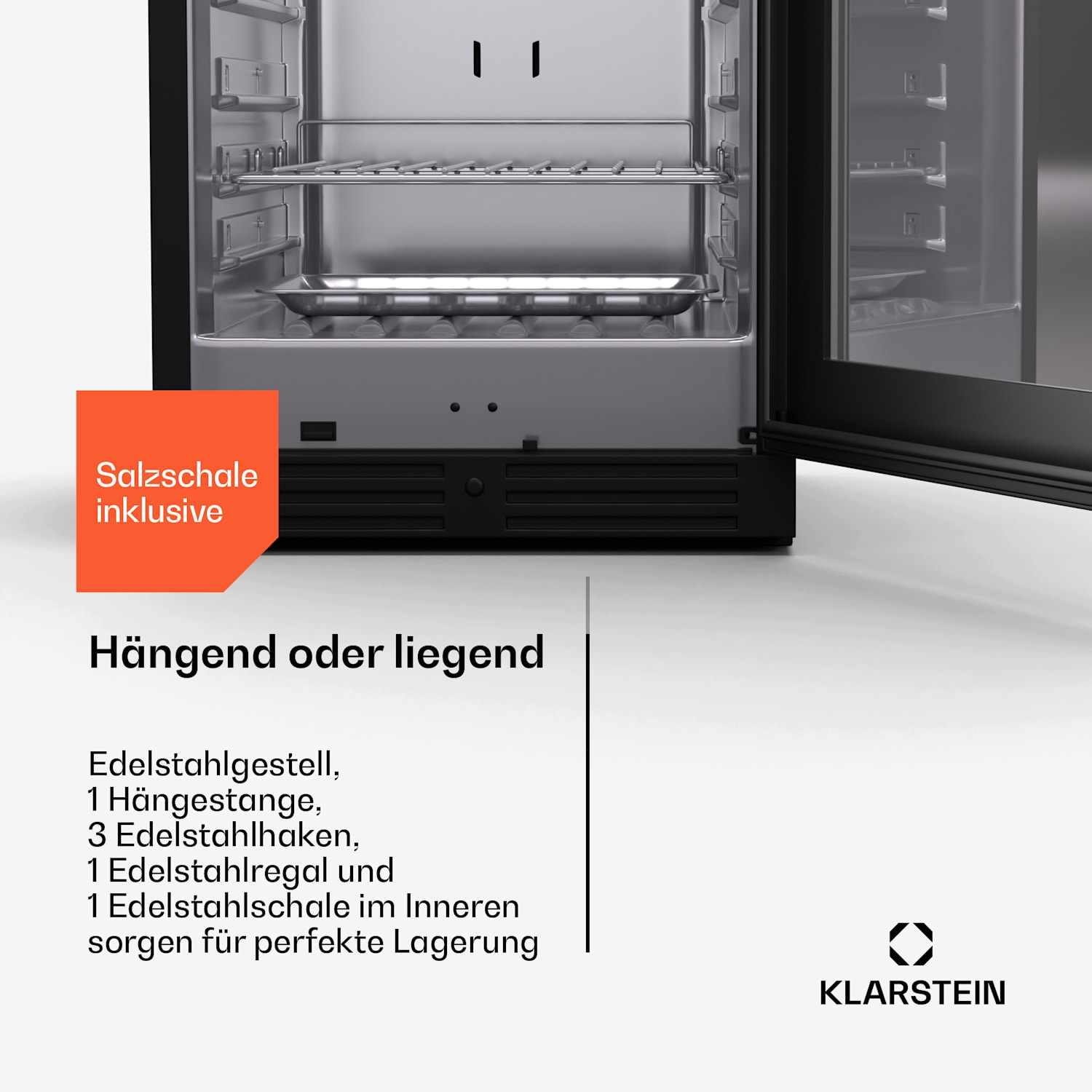 Steakhouse Reifeschrank | 352 L | antibakteriell | LED | Touch-Control | Luftfeuchtigkeitskontrolle 352 Ltr | Schwarz