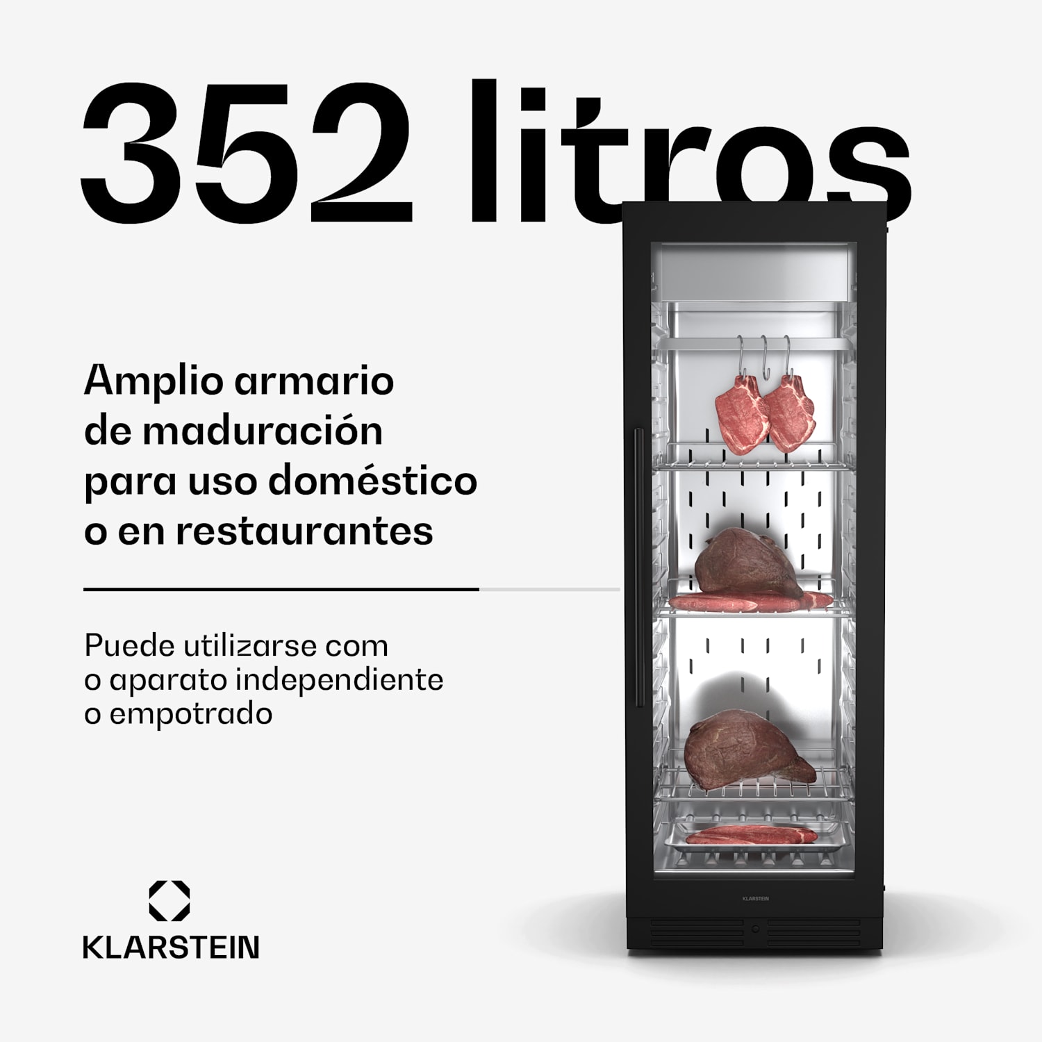 Armario de maduración | 352 L | antibacteriano | LED | control táctil | control de humedad 352 L | Negro