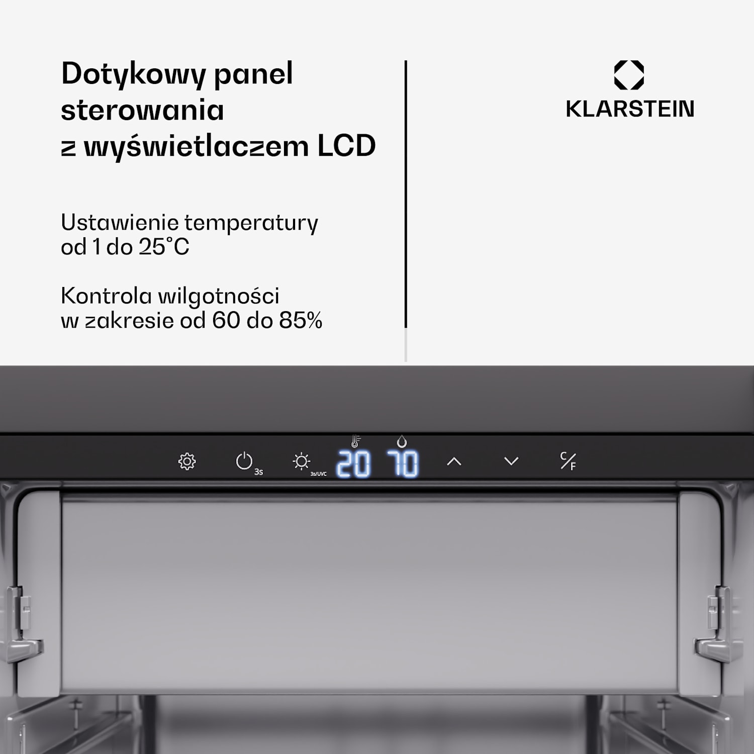 Steakhouse szafa do sezonowania mięsa, 352 L, antybakteryjna, LED, sterowanie dotykowe, regulacja wilgotności 352 Ltr | Czarny