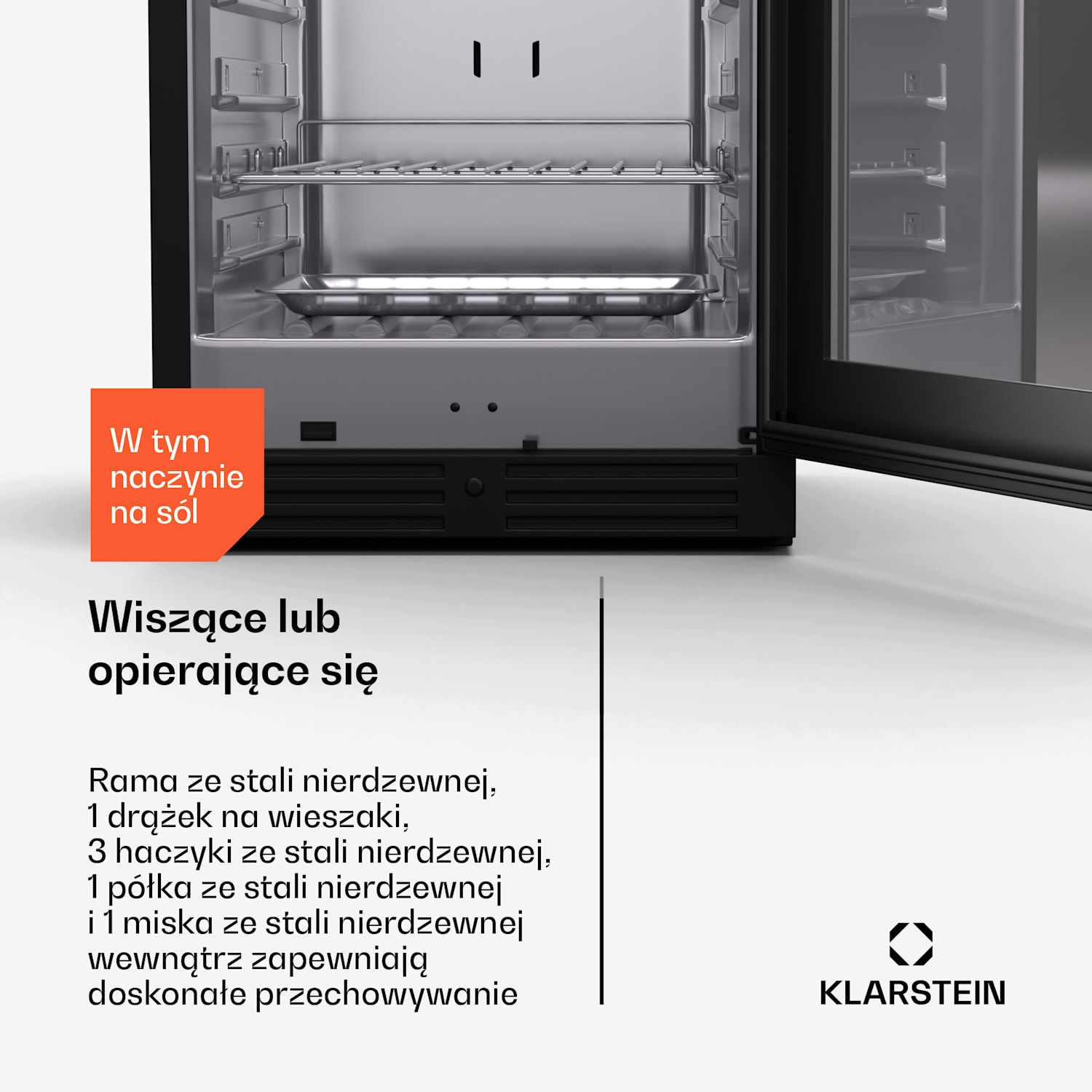 Steakhouse szafa do sezonowania mięsa, 352 L, antybakteryjna, LED, sterowanie dotykowe, regulacja wilgotności 352 Ltr | Czarny