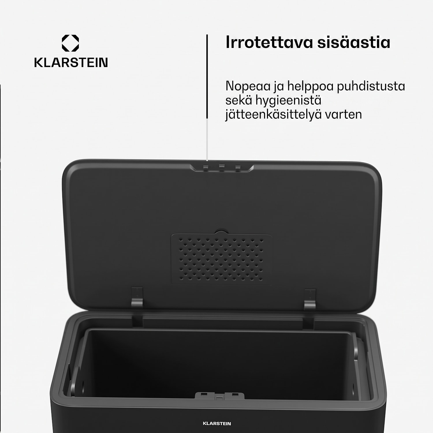 Yuma roskakori | 30 L | sisäsäiliö | hajusuodatin | jalat | painike 30 l | Musta