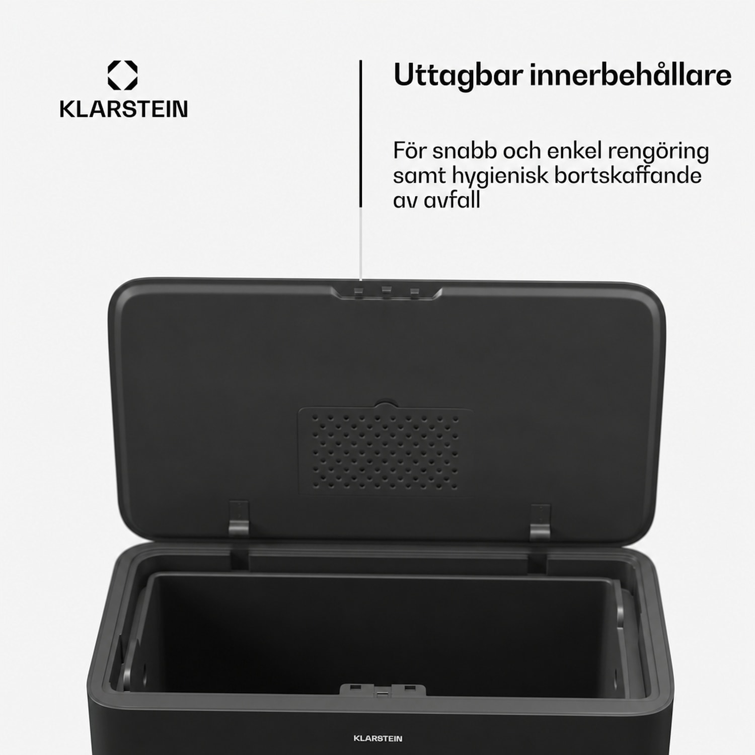 Yuma soptunna | 30 L | innerhink | luktfilter | stativfötter | tryckknapp 30 L | Svart