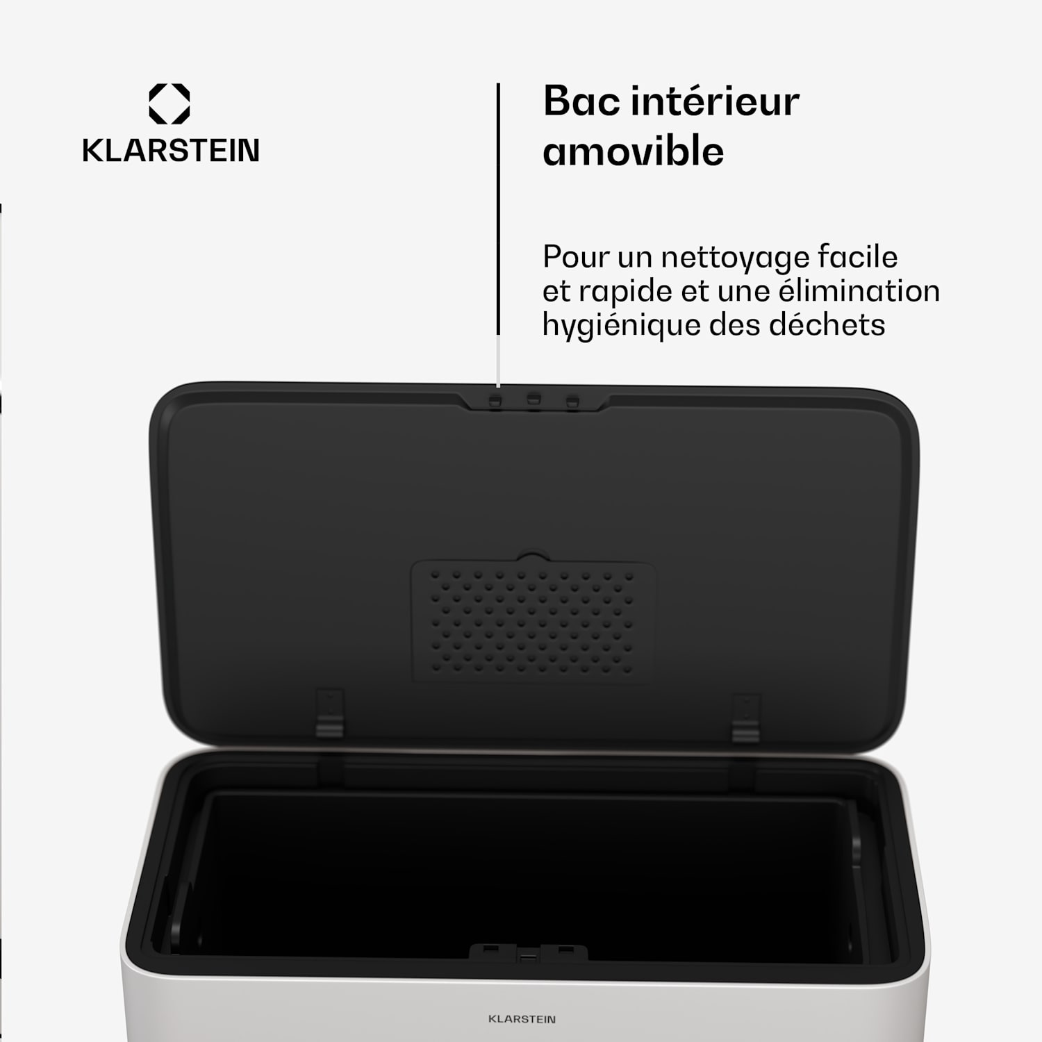 Yuma afvalbak | 30 L | emmer | geurfilter | pootjes | drukknop 30 ltr | Wit