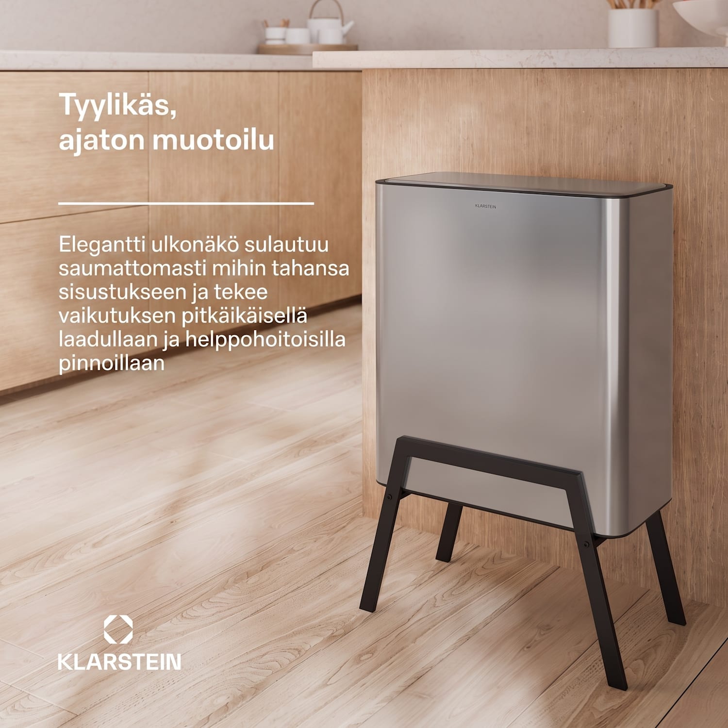 Yuma roskakori | 30 L | sisäsäiliö | hajusuodatin | jalat | painike 30 l | Ruostumaton Teräs