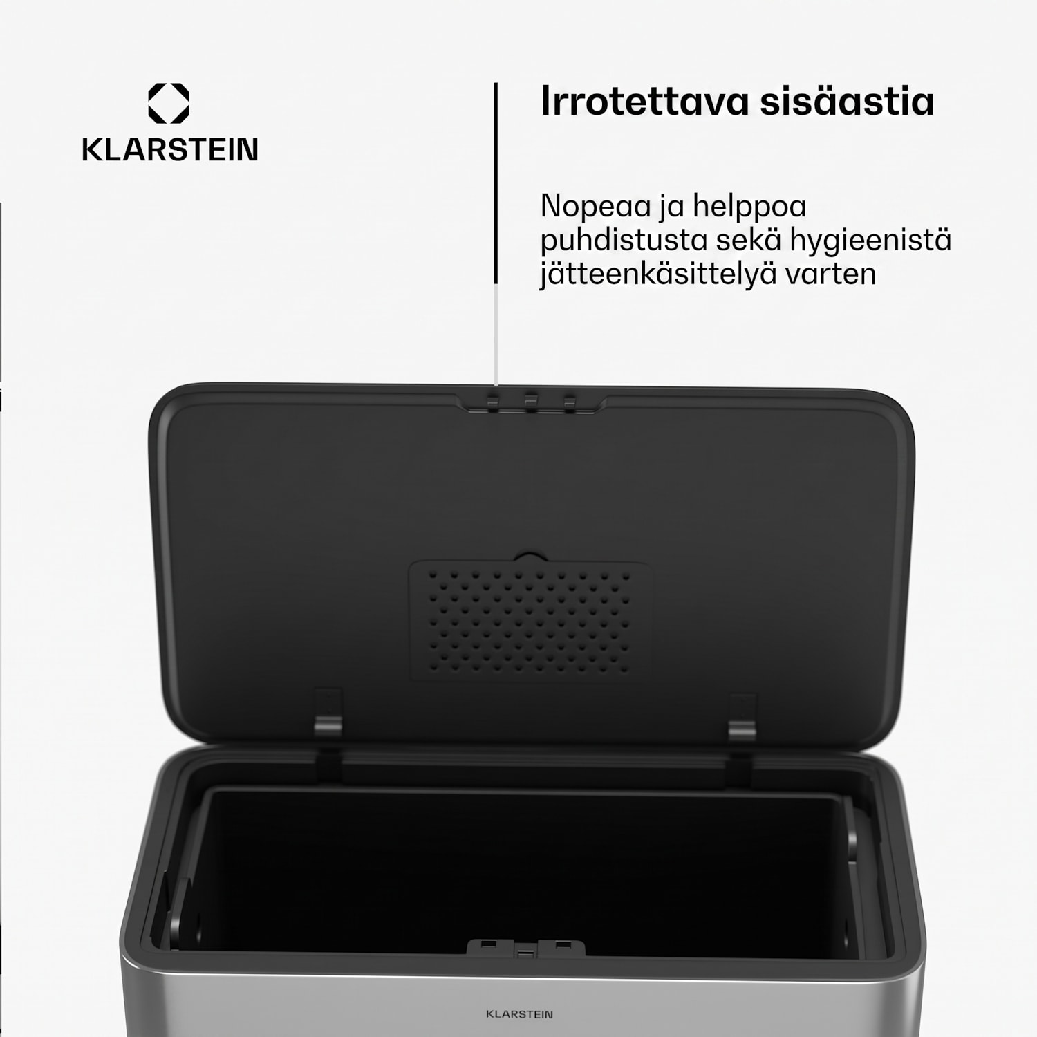 Yuma roskakori | 30 L | sisäsäiliö | hajusuodatin | jalat | painike 30 l | Ruostumaton Teräs