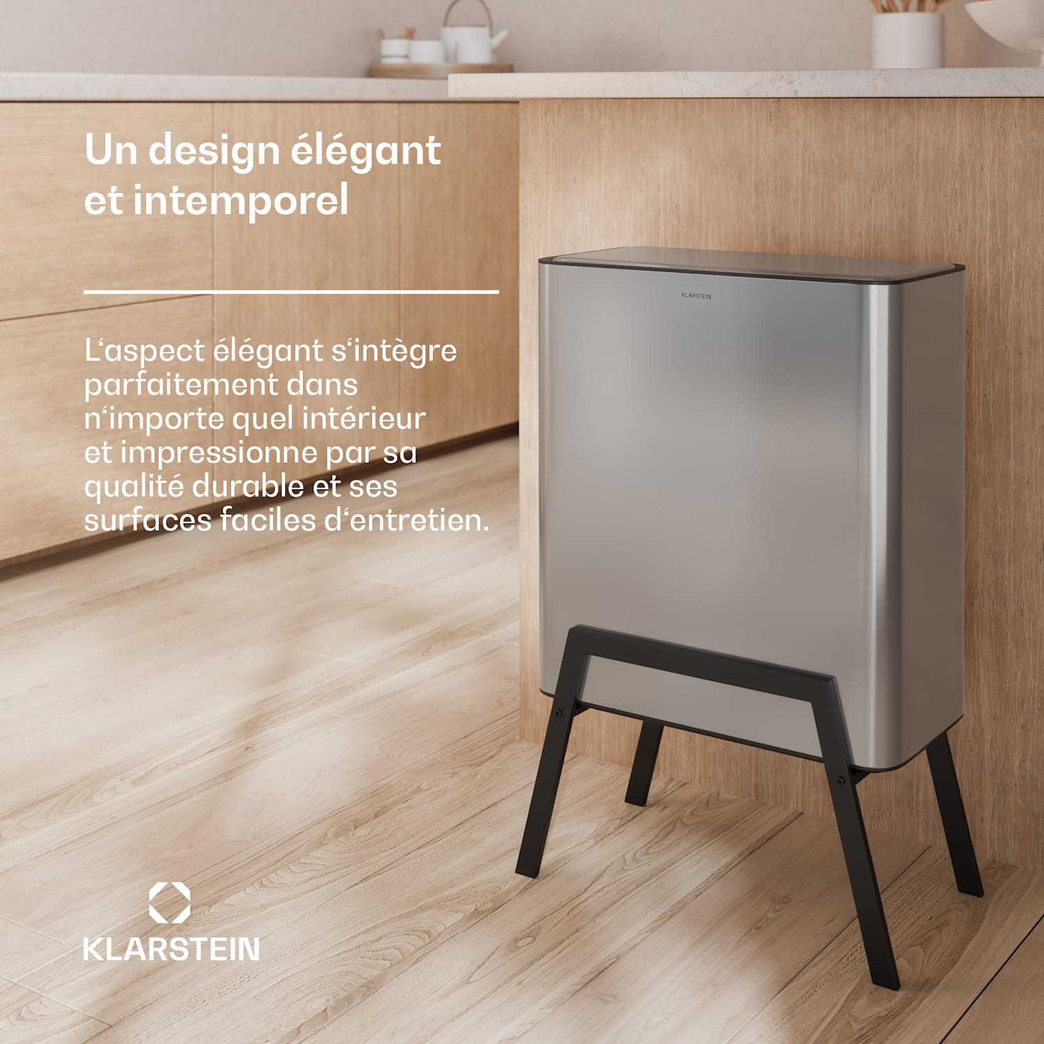 Yuma afvalbak | 30 L | emmer | geurfilter | pootjes | drukknop 30 ltr | Roestvrij Staal