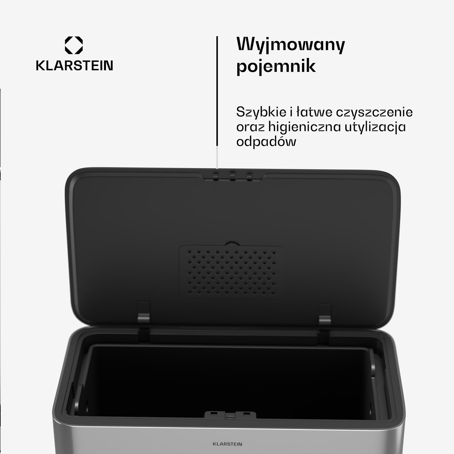 Yuma kosz na śmieci, 30 l, kosz wewnętrzny, filtr zapachów, stojak, otwieranie za pomocą przycisków 30 litrów | Stal nierdzewna