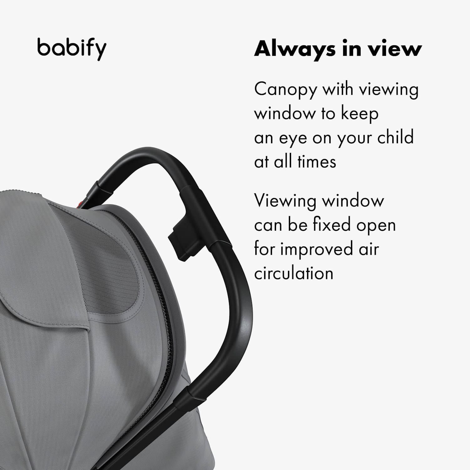 Carrinho de passeio Urban Ease | dobrável | até 22 kg | pés reguláveis e posição reclinável | janela de visualização Cinzento Médio