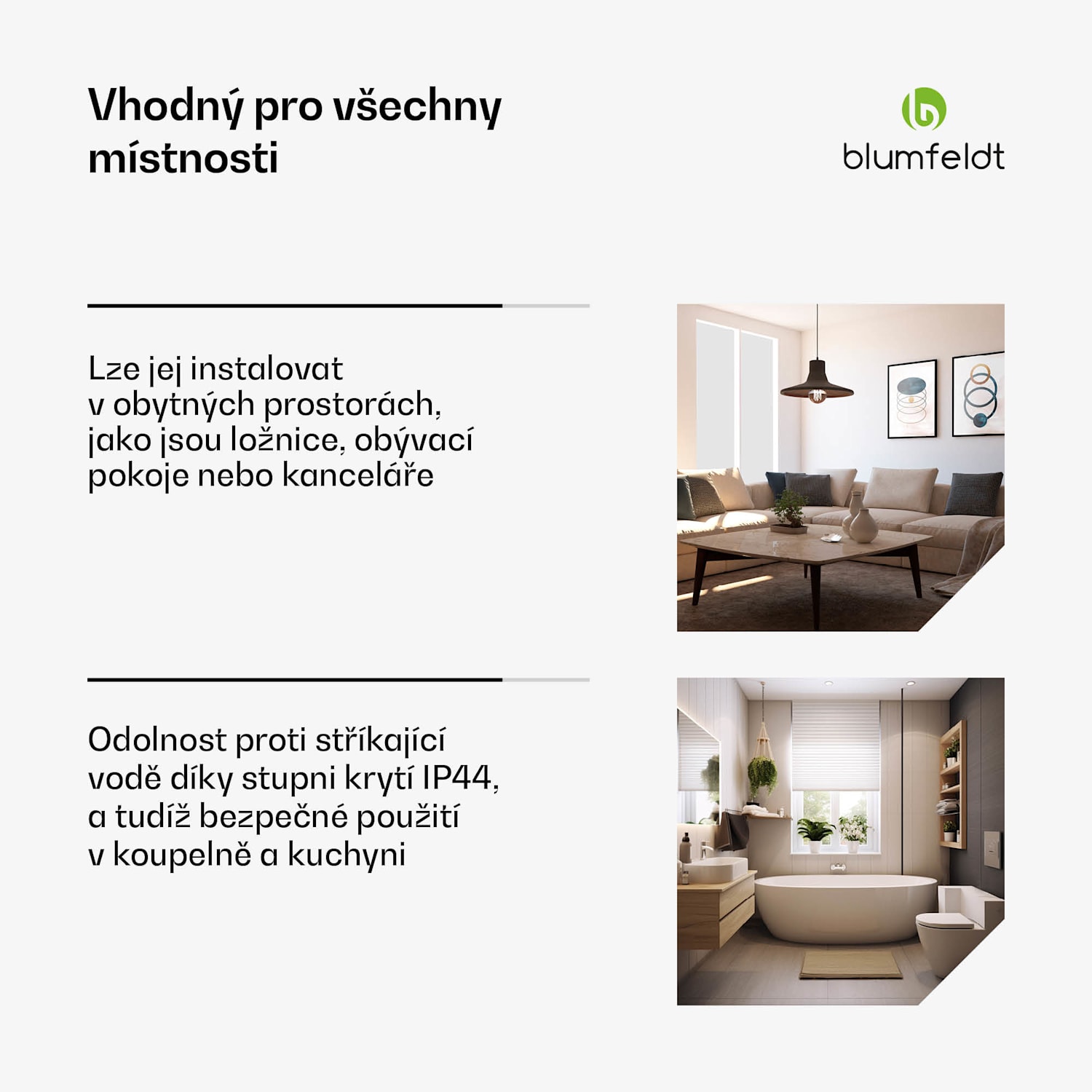 Heat Square, Infračervené vytápění, WiFi ovládání, 350 W, IP44 60 x 60 cm | 350 W | Vzhled dřeva