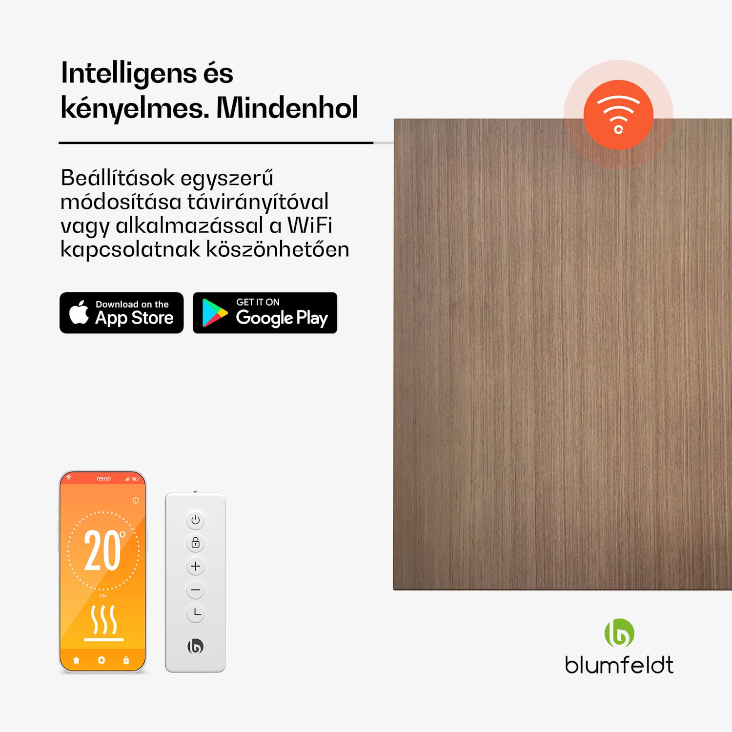 Heat Square, Infravörös fűtés, WiFi vezérlés, 350 W, IP44 