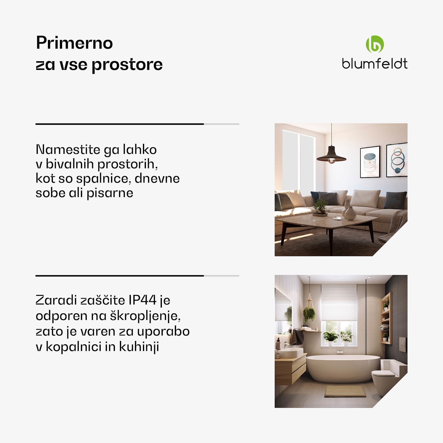 Heat Square, Infrardeče ogrevanje, Upravljanje prkeo WiFi, 350 W, IP44 60 x 60 cm | 350 W | Videz lesa