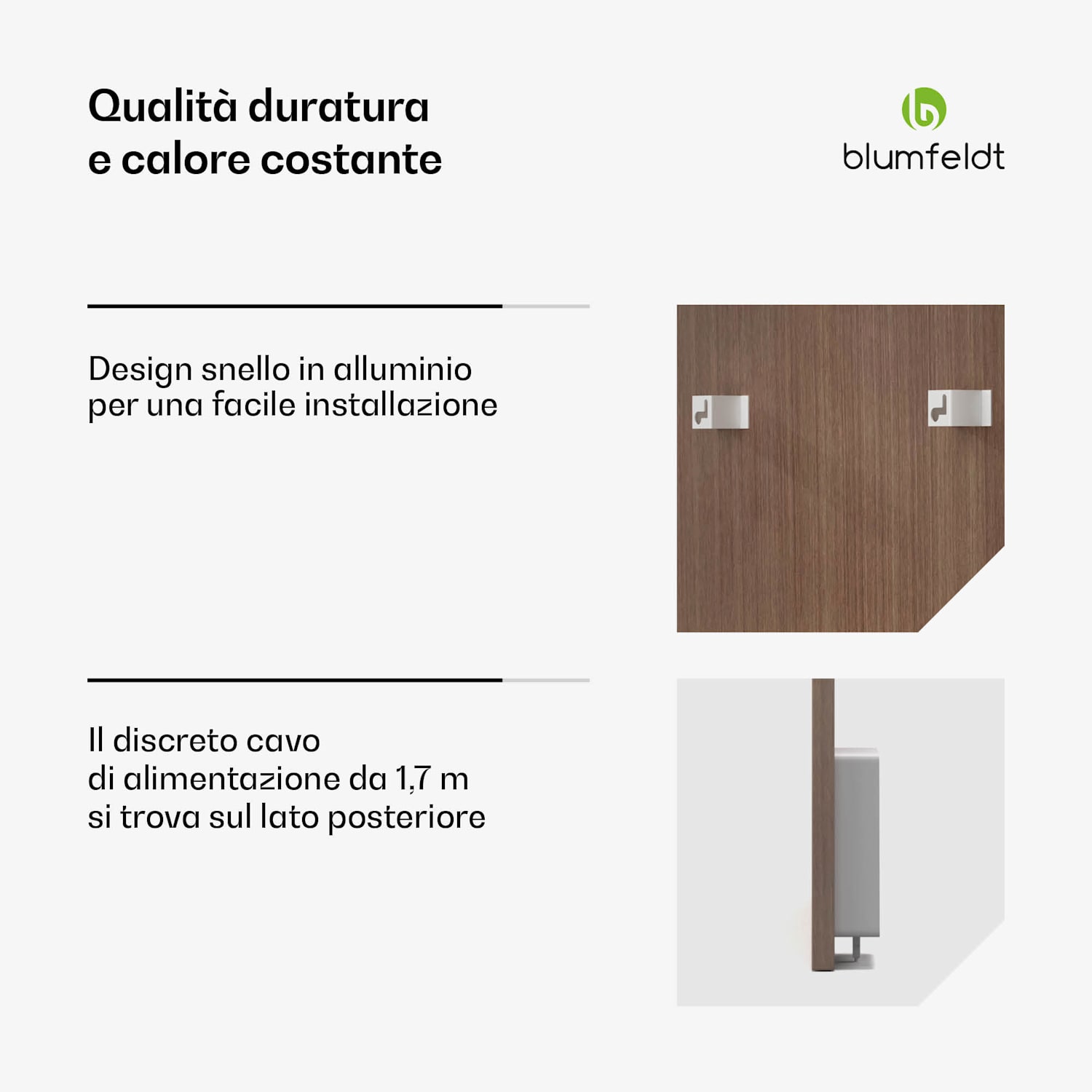Heat Square | Stufa a infrarossi | Controllo WiFi | 700 W | IP44  60 x 120 cm | 700 W | Aspetto legno