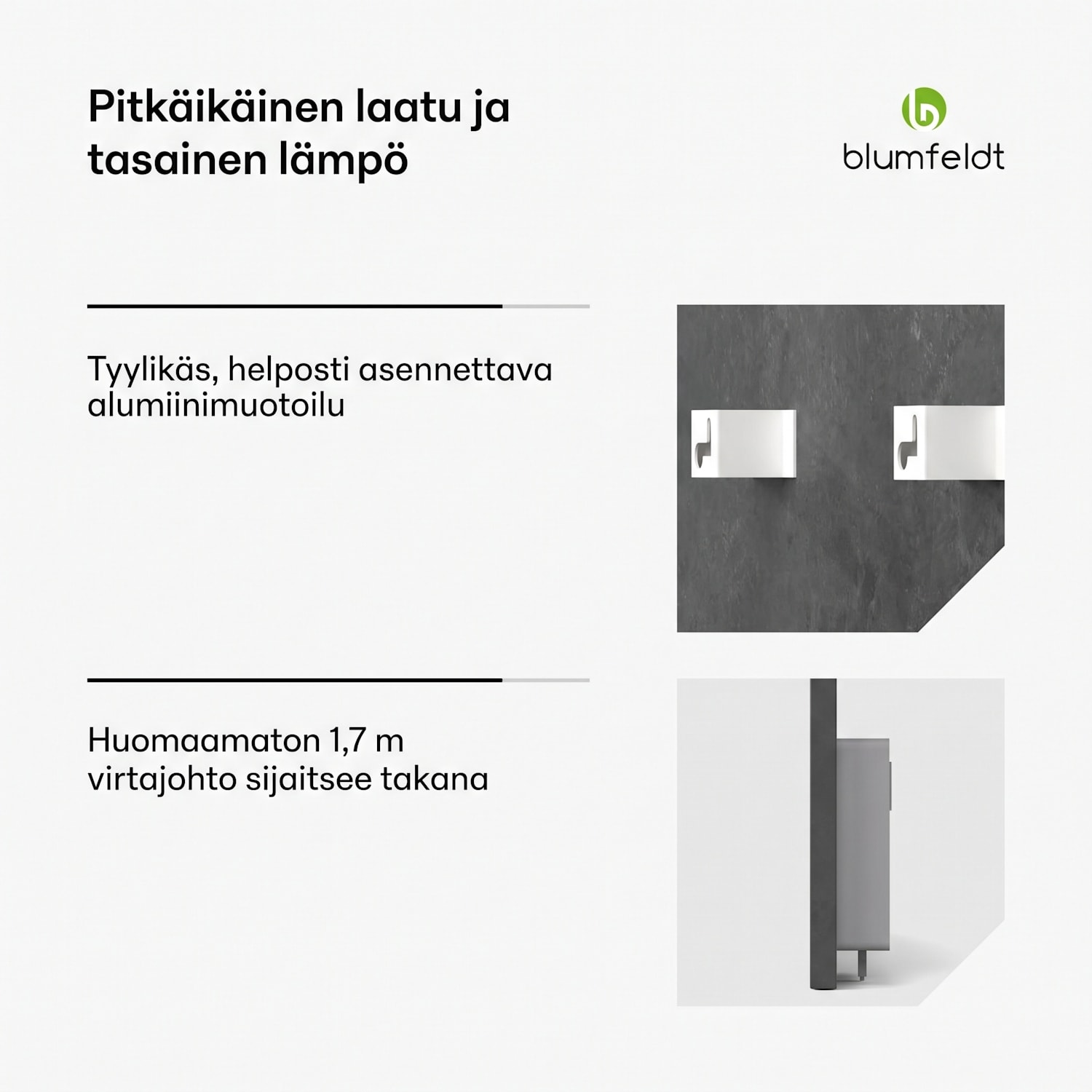 Heat Square | infrapunalämmitys | WiFi-ohjaus | 350 W | IP44 60 x 60 cm | 350 W | Antrasiitti