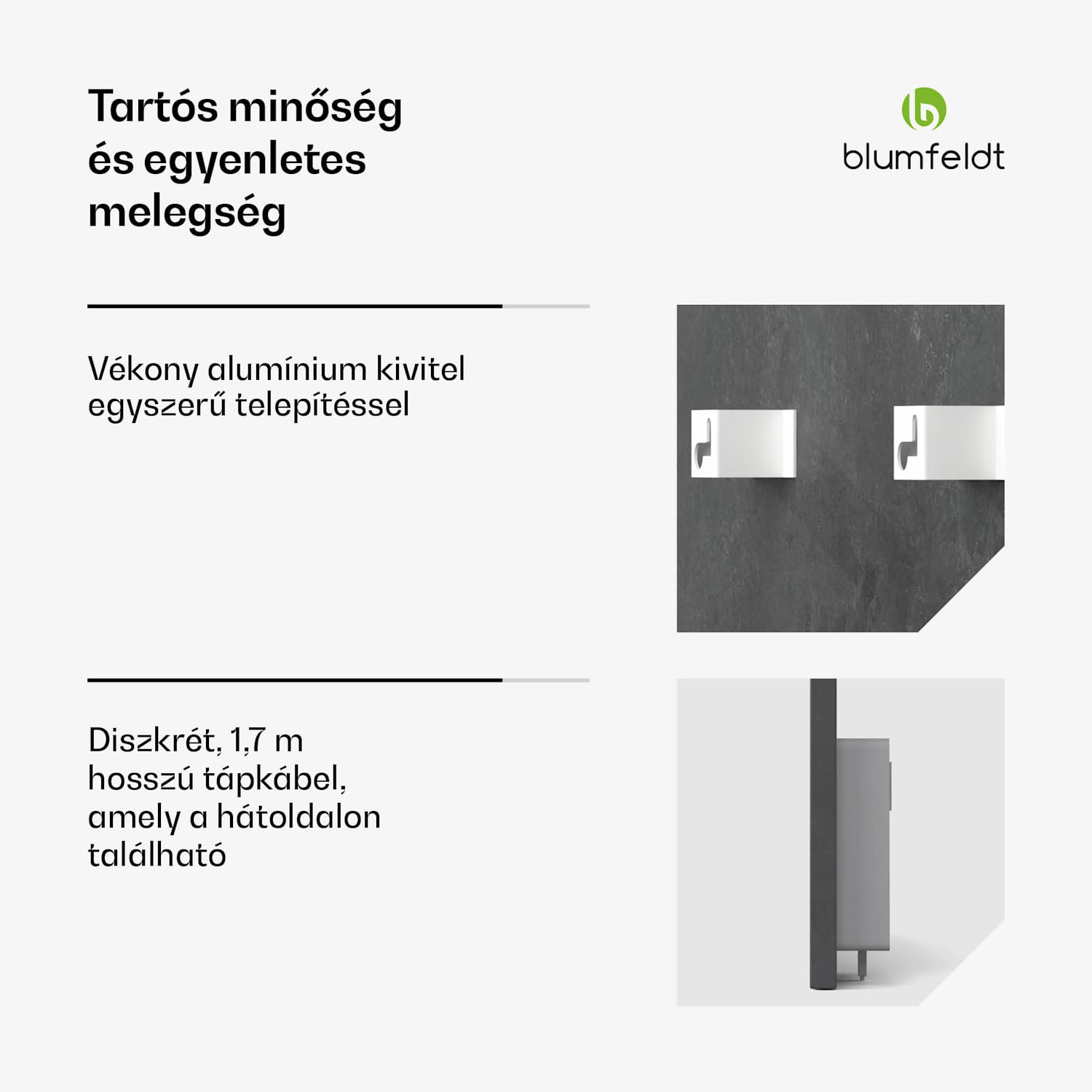 Heat Square, Infravörös fűtés, WiFi vezérlés, 350 W, IP44 60 x 60 cm | 350 W | Antracit