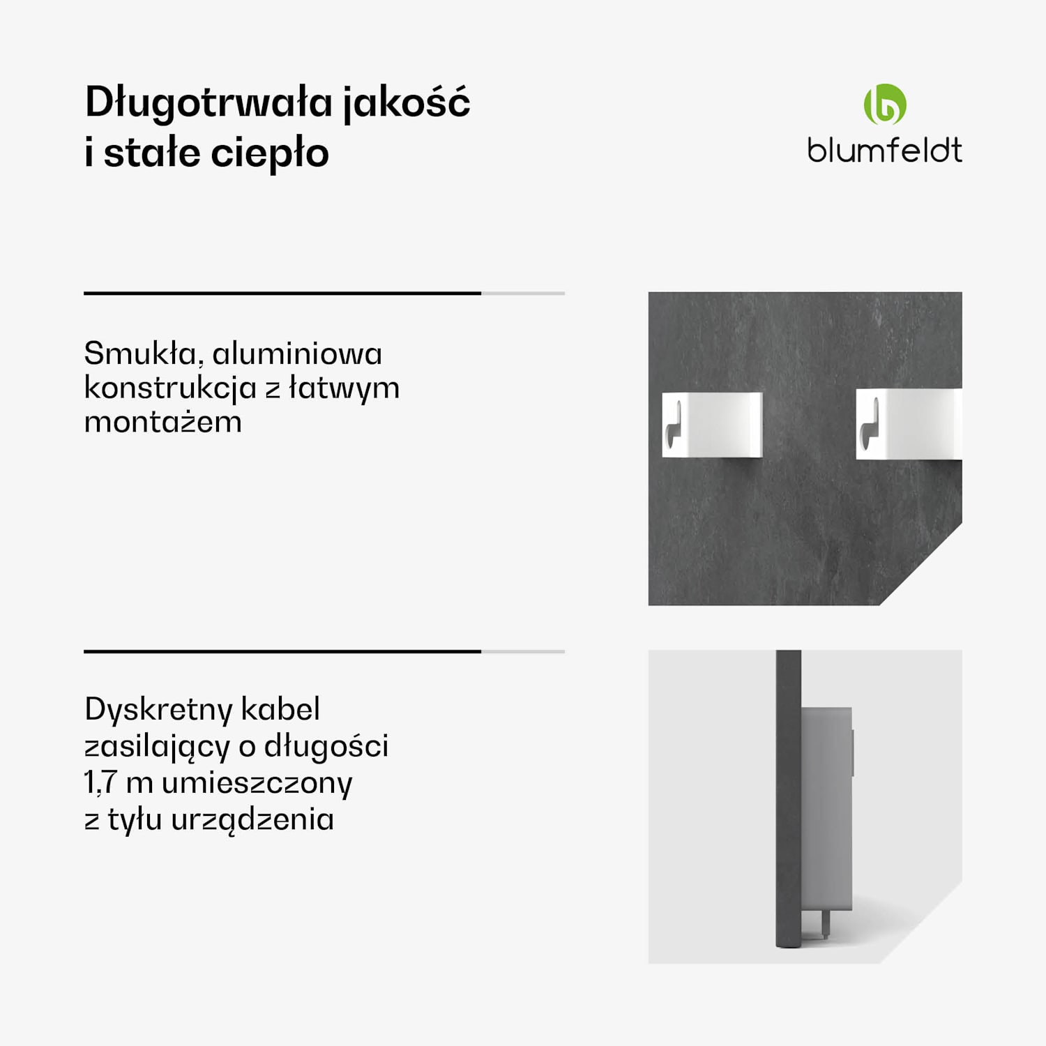 Heat Square, promiennik podczerwieni, sterowanie przez Wi-Fi, 350 W, IP44 60 x 60 cm | 350 W | Antracyt