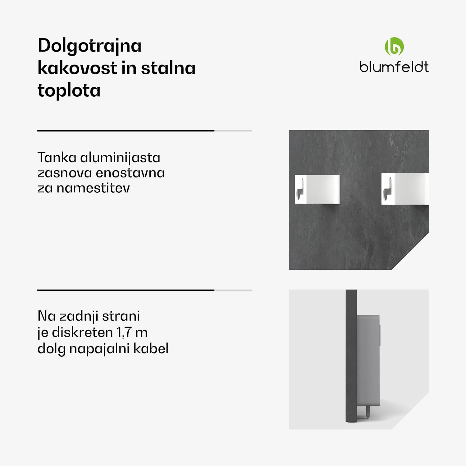 Heat Square, Infrardeče ogrevanje, Upravljanje prkeo WiFi, 350 W, IP44 60 x 60 cm | 350 W | Antracit