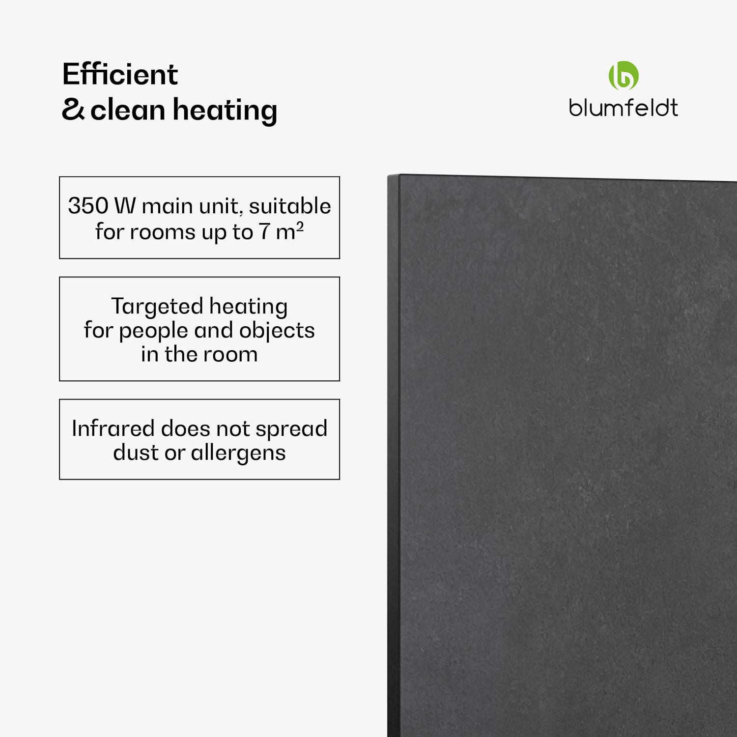 Heat Square | aquecedor de infravermelhos | controlo por Wi-Fi | 350W | IP44  60 x 60 cm | 350 W | Antracite