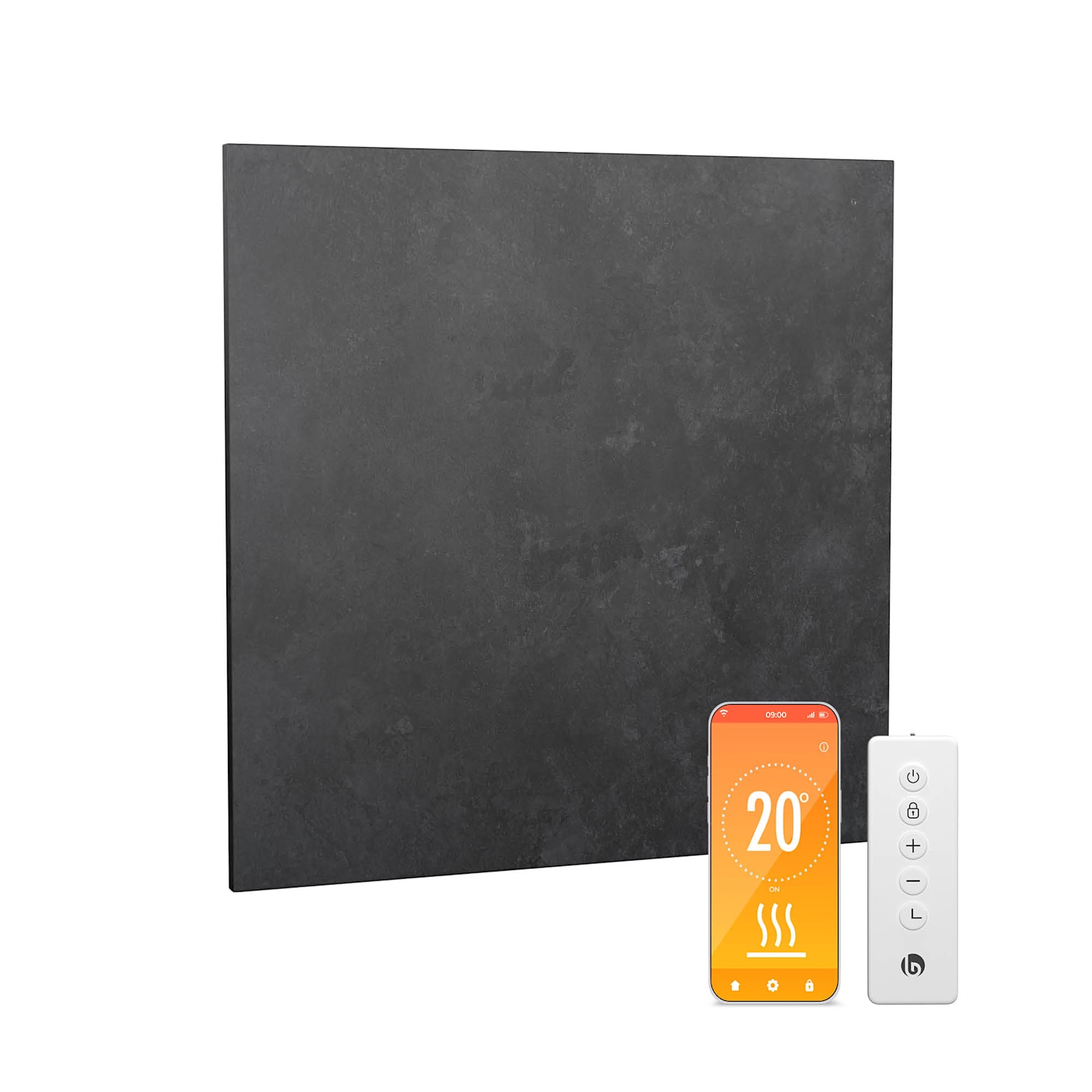 Heat Square | Calefactor infrarrojo | Control WiFi | 350W | IP44 60 x 60 cm | 350 W | Antracita