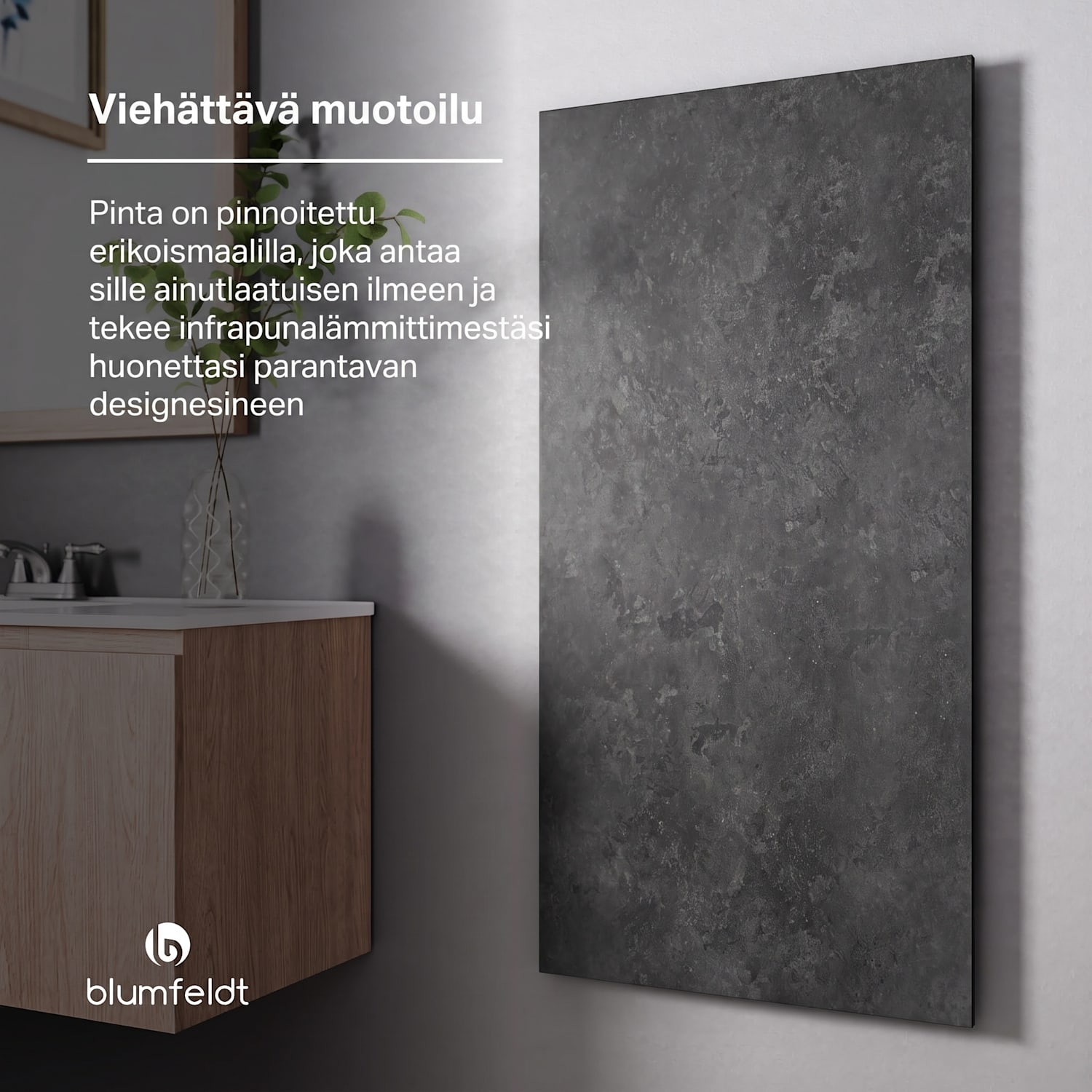Heat Square | infrapunalämmitin | WiFi-ohjaus | 700 W | IP44 60 x 120 cm | 700 W | Antrasiitti
