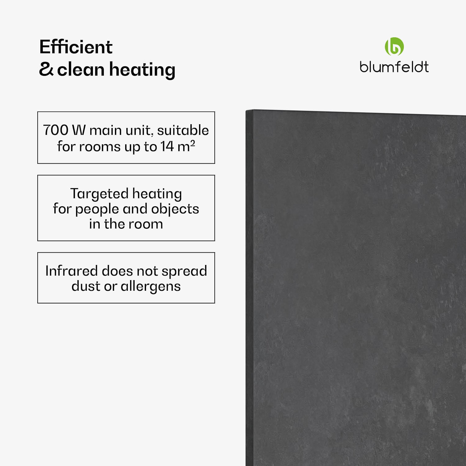 Heat Square | infraroodverwarming | wifi bediening | 700 W | IP44  60 x 120 cm | 700 W | Antraciet