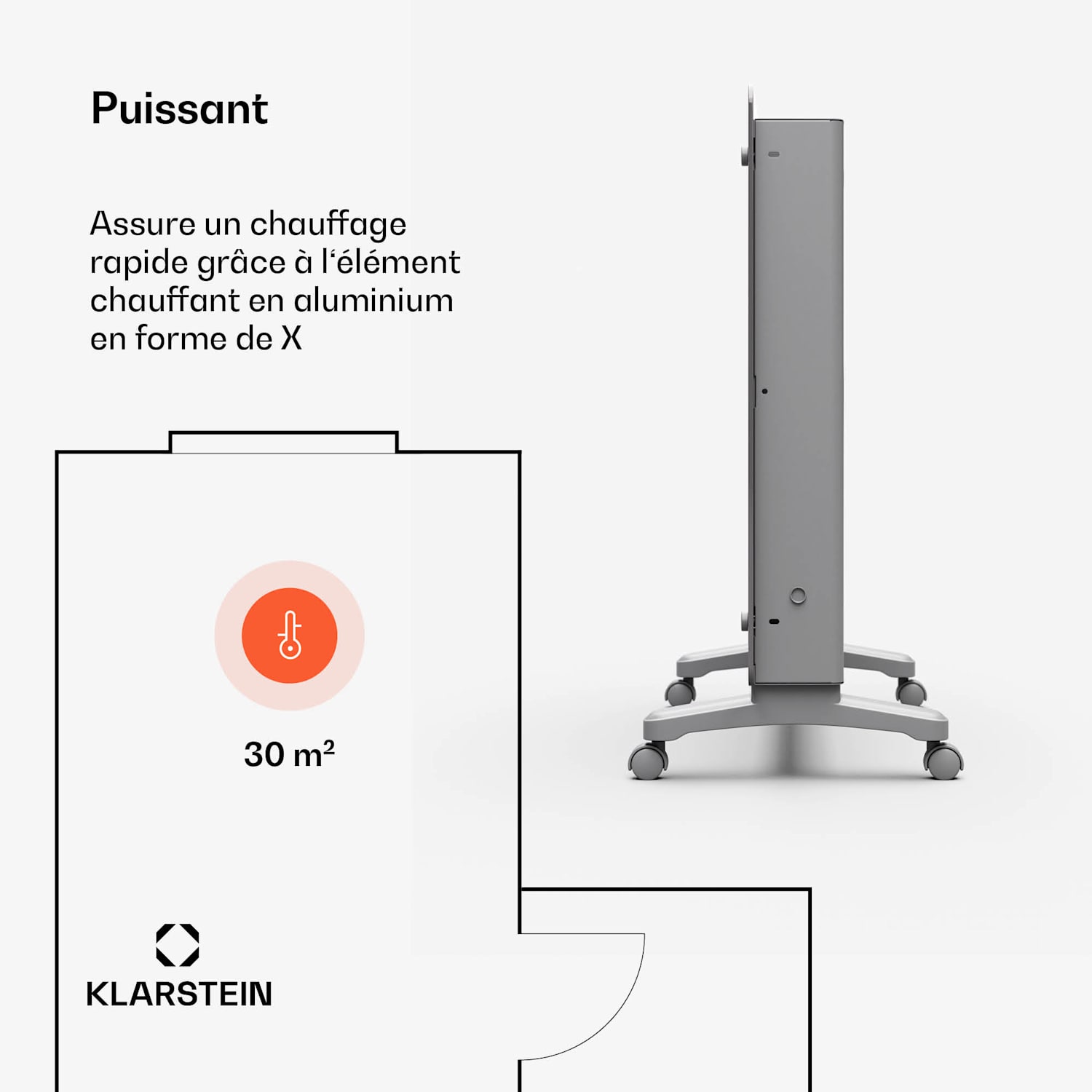 Bansin Crystal Smart convectieverwarming 1500W 5 - 50 °C app bediening 1500 W | Grijs