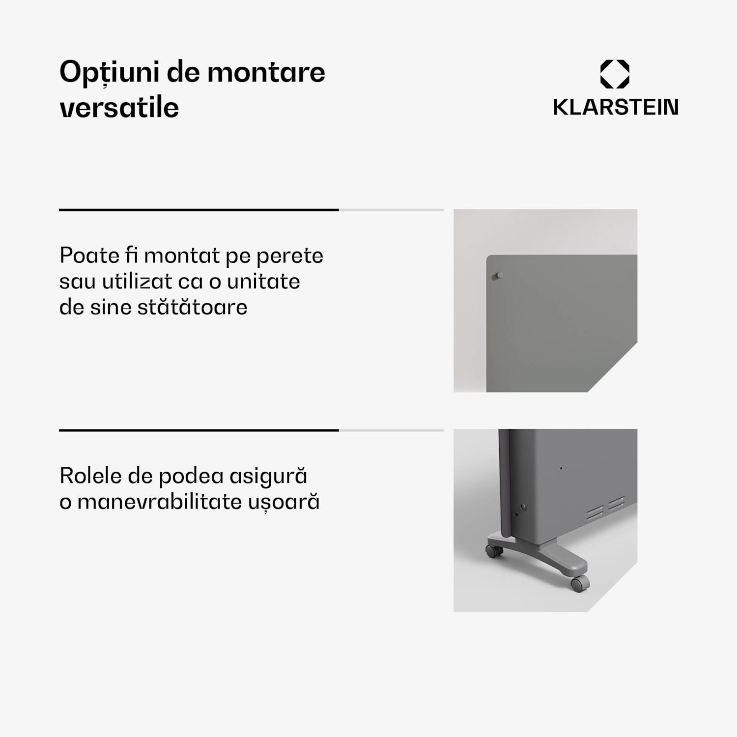 Bansin Crystal Smart Kovektor 1500, 1500 W, Aplicație, 5- 50 °C, Afișaj LED, Ecran tactil 1500 W | Gri