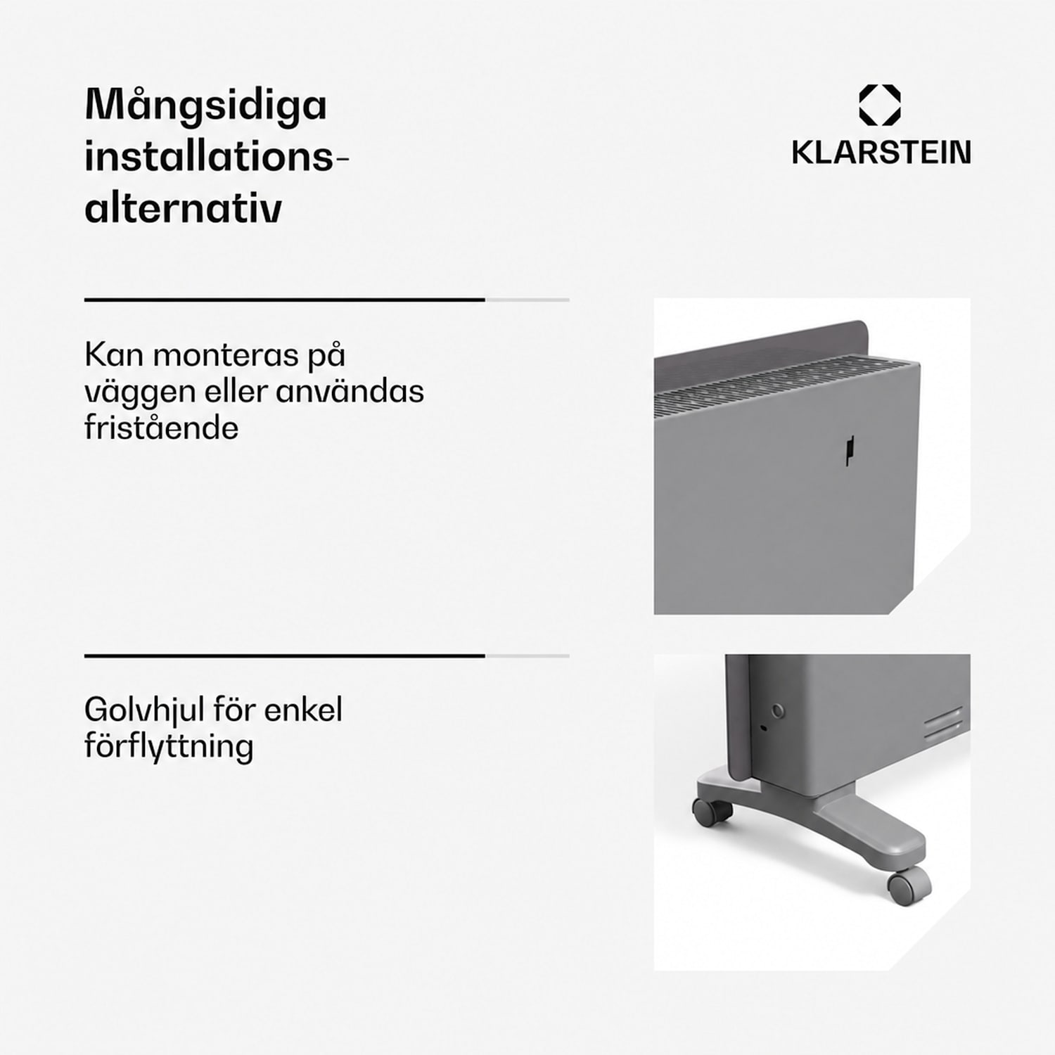 Bansin Crystal Smart Konvektionsvärmare 1500W 5 - 50 °C appstyrning 1500 W | Grå