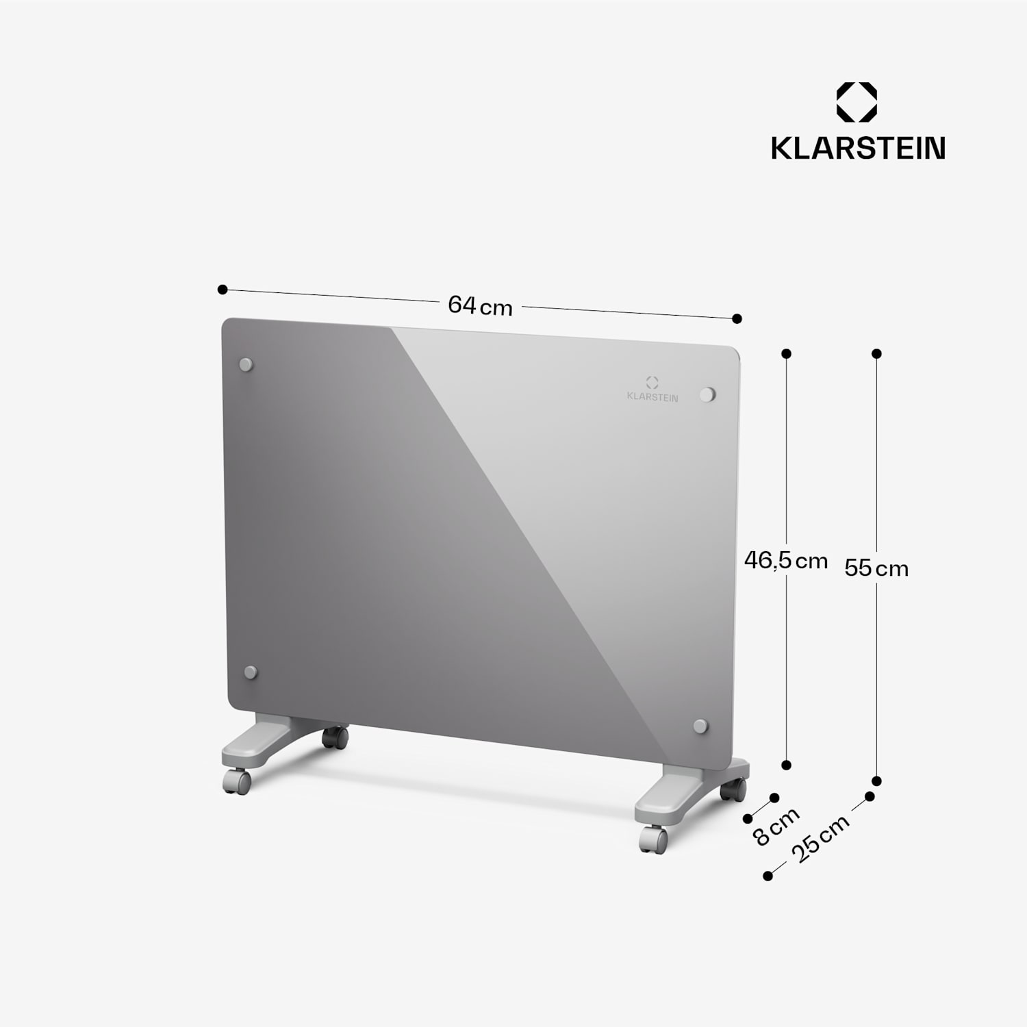 Bansin Crystal Smart Convector 1500 | 1500 W | App | 5- 50 °C | Pantalla LED | Pantalla táctil 1500 W | Gris