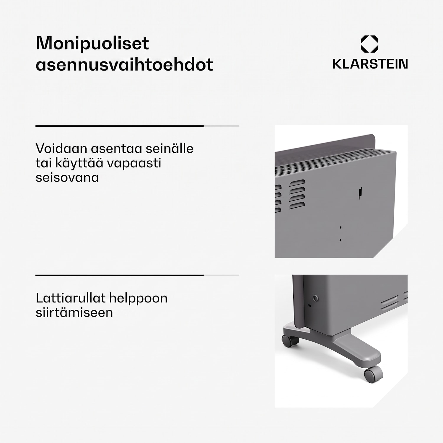Bansin Crystal Smart konvektori 2500 | 2500 W | sovellus | 5 - 50 °C | LED-näyttö | kosketusnäyttö 