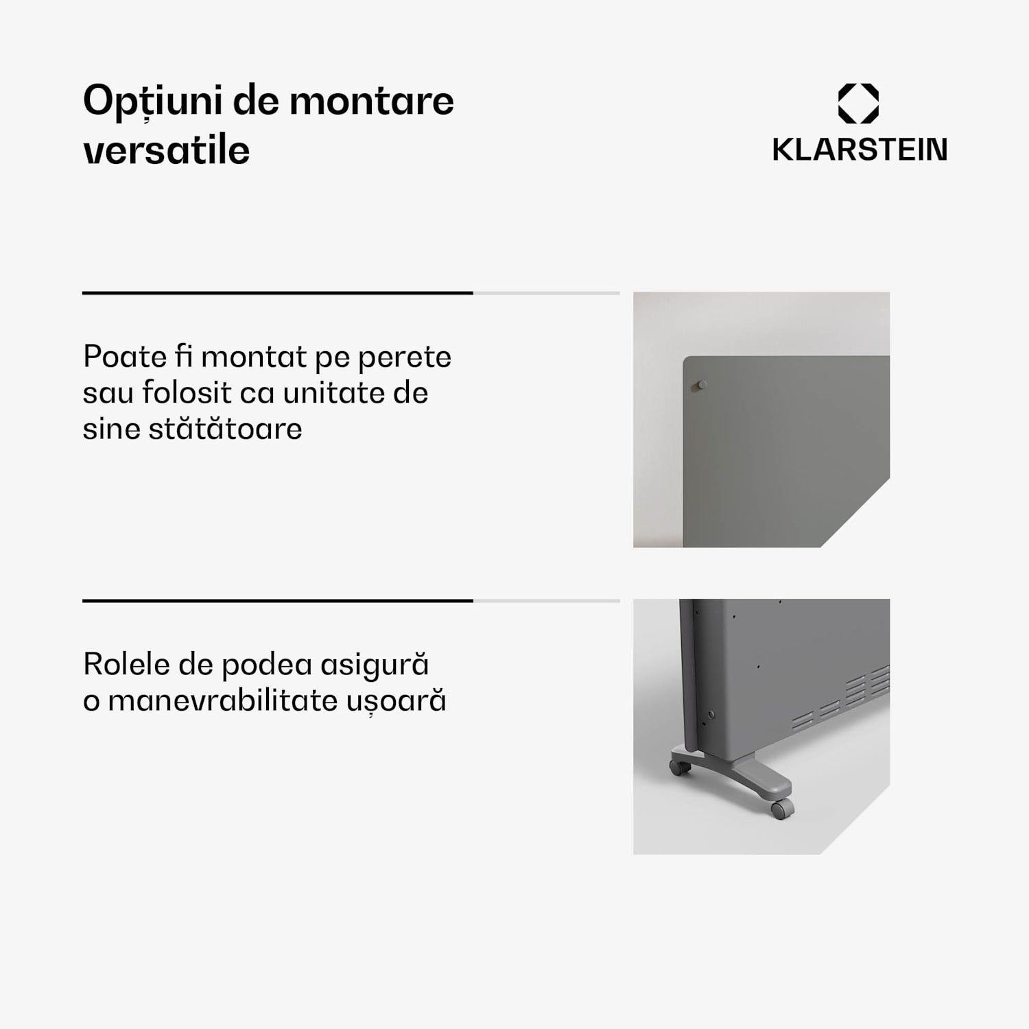 Bansin Crystal Smart Kovektor 2500, 2500 W, Aplicație, 5- 50 °C, Afișaj LED, Ecran tactil 2500 W | Gri