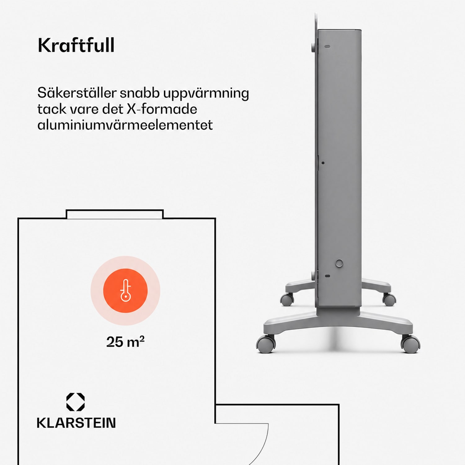 Bansin Crystal Smart Konvektionsvärmare 2500W 5 - 50 °C appstyrning 2500 W | Grå
