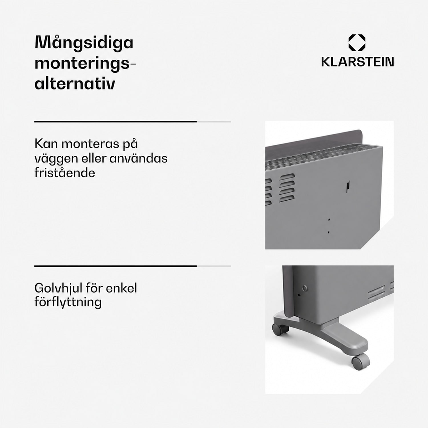 Bansin Crystal Smart Konvektionsvärmare 2500W 5 - 50 °C appstyrning 2500 W | Grå