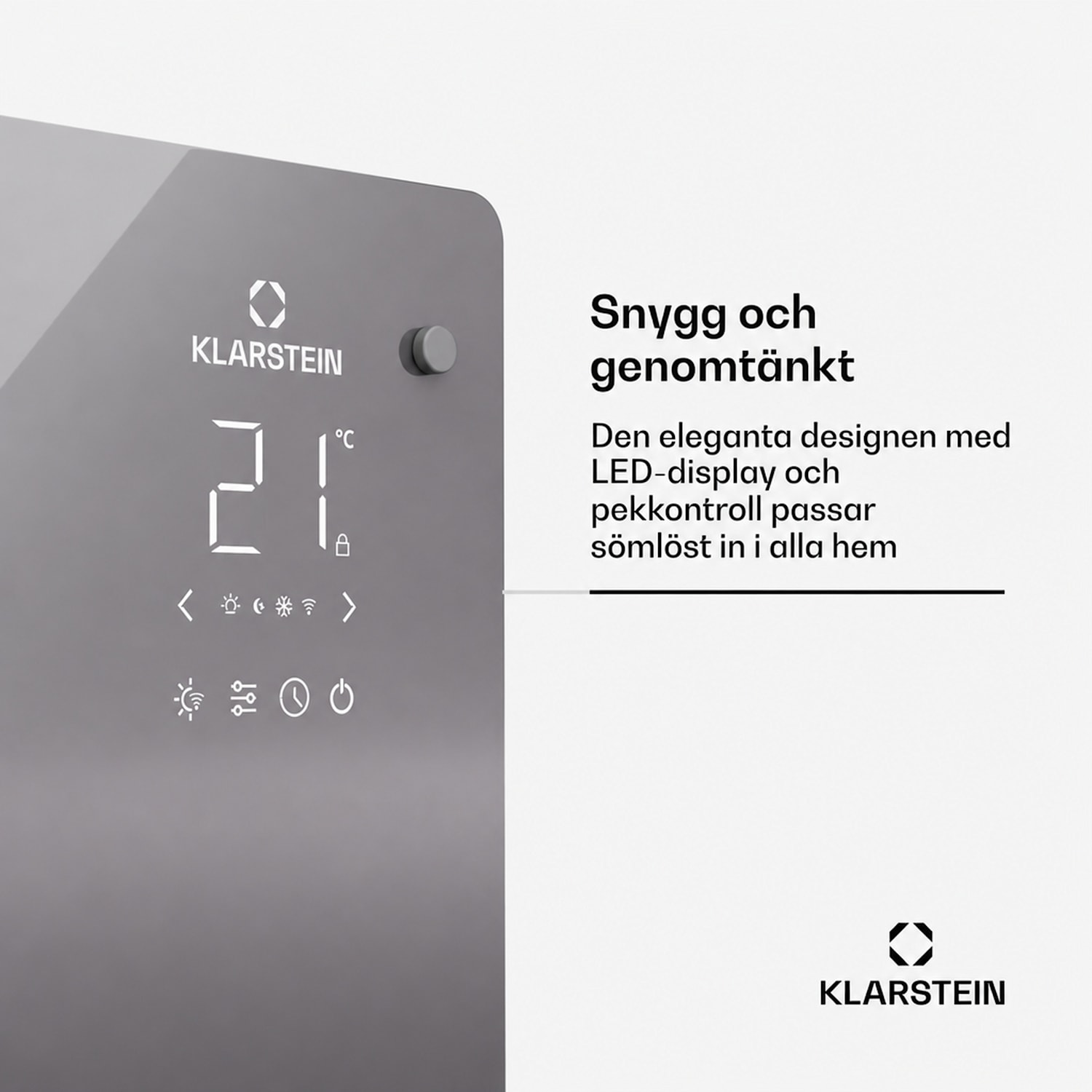 Bansin Crystal Smart Konvektionsvärmare 2500W 5 - 50 °C appstyrning 2500 W | Grå