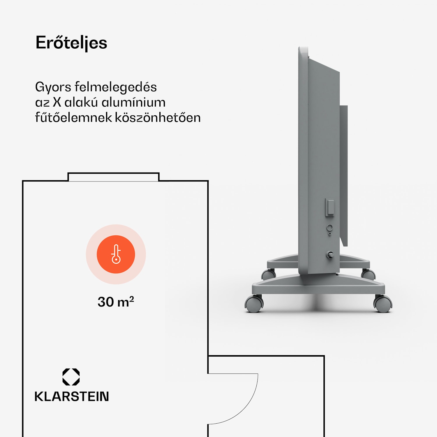 Bansin Smart 1500 konvektoros hősugárzó, 1500 W, Alkalmazás, 5- 50 °C, LED kijelző, Érintőképernyő 