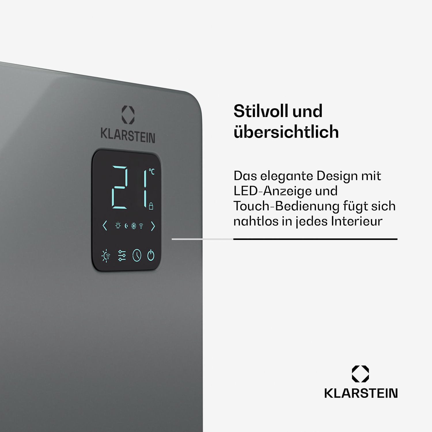 Bansin Smart 2500 radiateur convecteur | 2500 W | Application | 5- 50 °C | affichage LED | écran tactile 