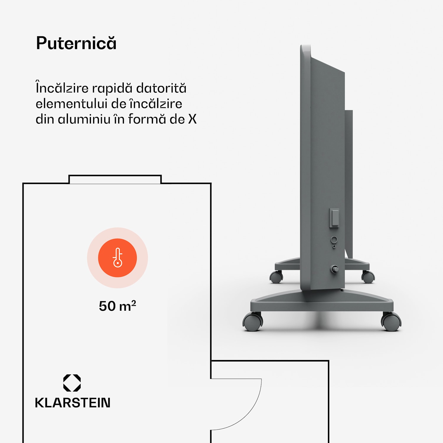 Bansin Smart 2500 încălzitor convector, 2500 W, Aplicație, 5-50 °C, Afișaj LED, Touch screen 2500 W | Gri
