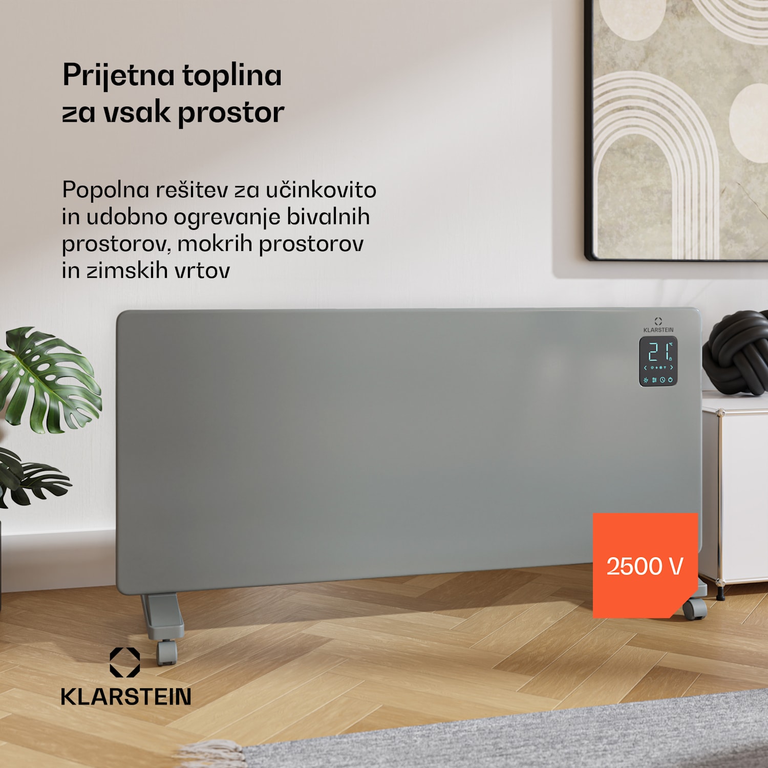 Bansin Smart konvektorski grelnik 2500, 2500 V, Aplikacija, 5- 50 °C, LED zaslon, Zaslon na dotik 