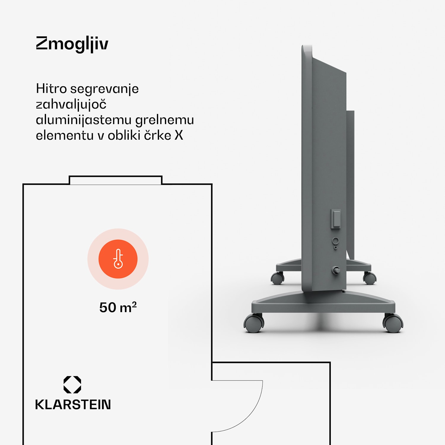 Bansin Smart konvektorski grelnik 2500, 2500 V, Aplikacija, 5- 50 °C, LED zaslon, Zaslon na dotik 