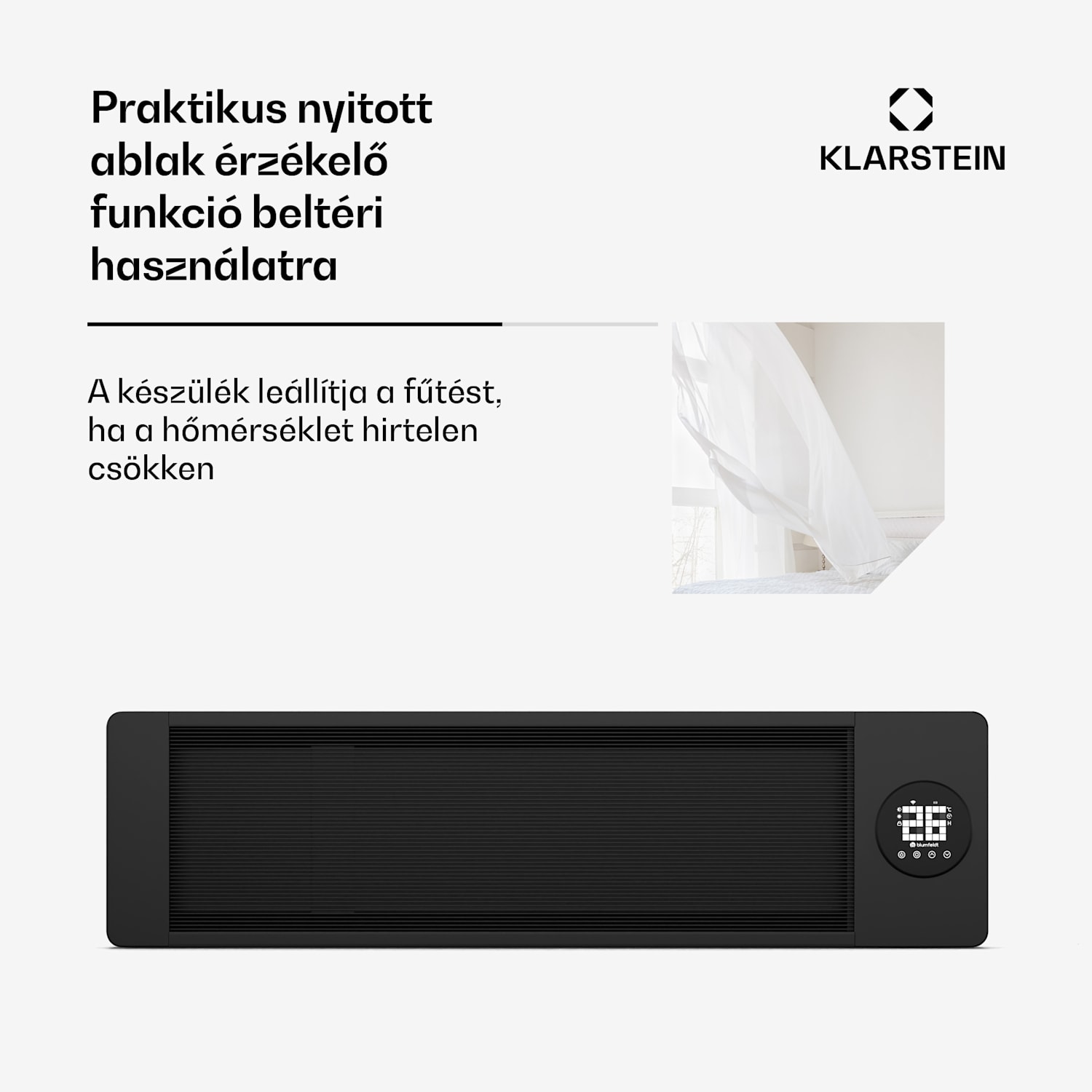 Cosmic Beam infravörös fali fűtőtest, kültérre, 5 és 50 fok között, IP44, 25 m²-ig 2500 W | Igen | Fekete