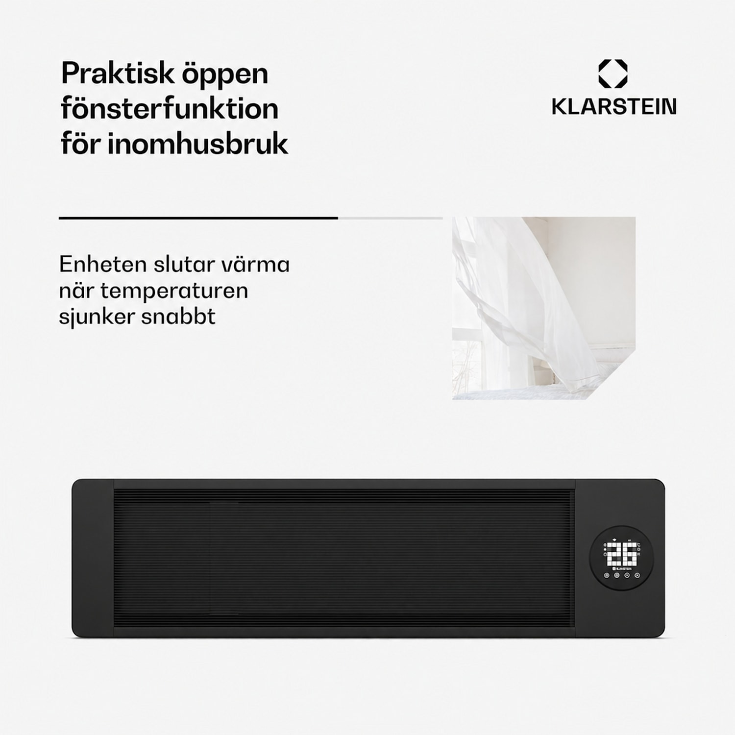 Cosmic Beam Väggmonterad infravärmare | för utomhusbruk | 5 till 50 grader | IP44 | upp till 20 m² 2500 W | Ja | Svart